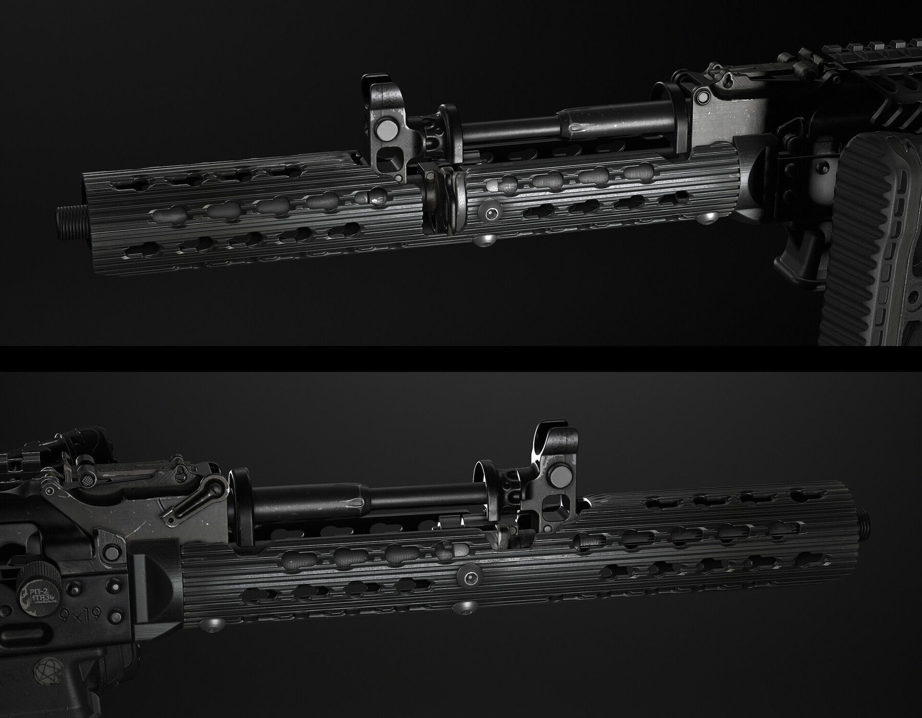 PP-19-01 Vityaz various attachments Low-poly 3D model_10