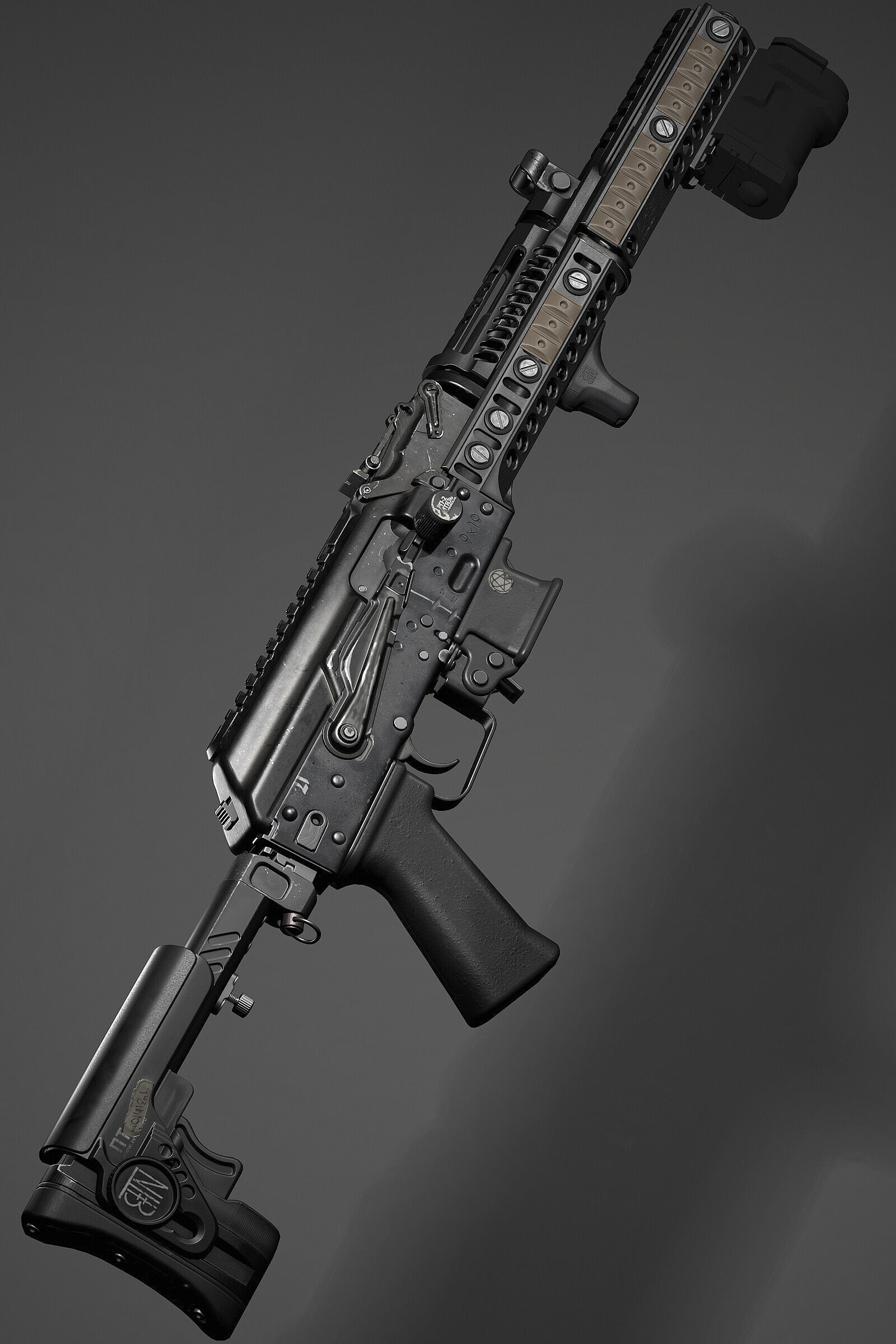 PP-19-01 Vityaz various attachments Low-poly 3D model_18