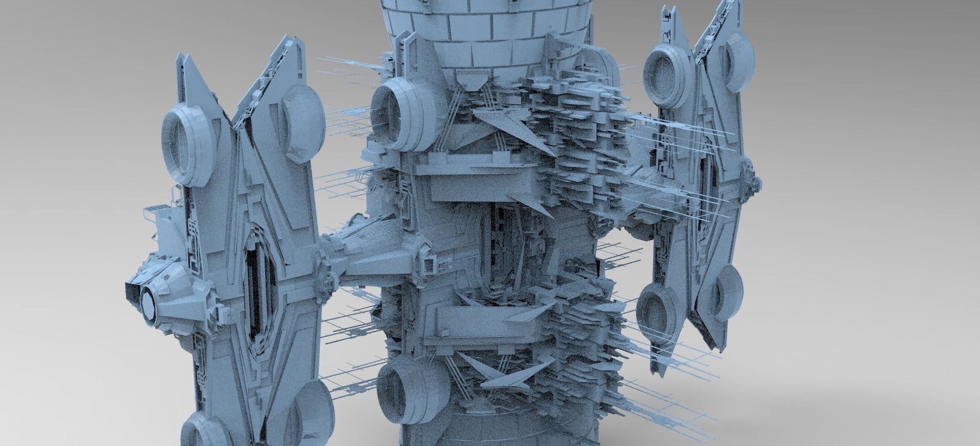 Star Ship pulse generator space station 1  3D model_1