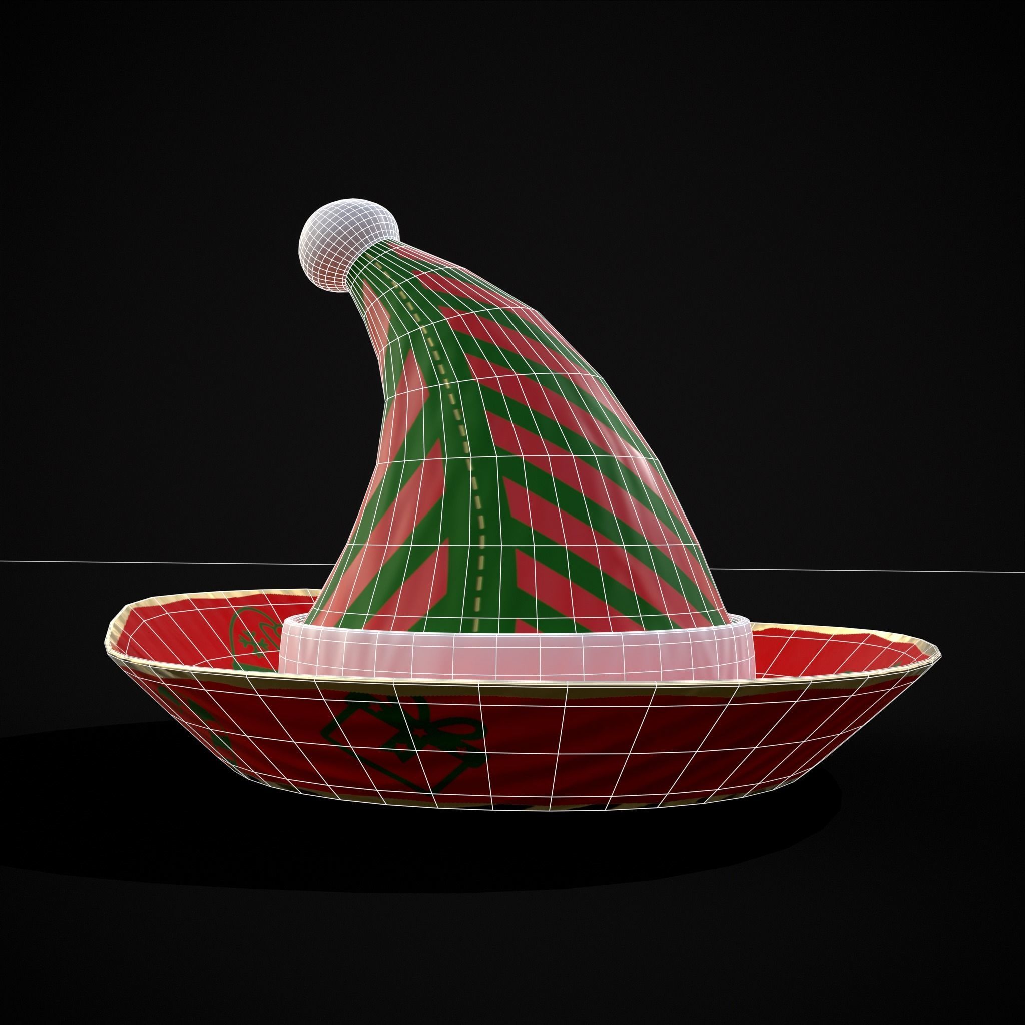 Four Mini Fondant Christmas Cakes Low-poly 3D model_26