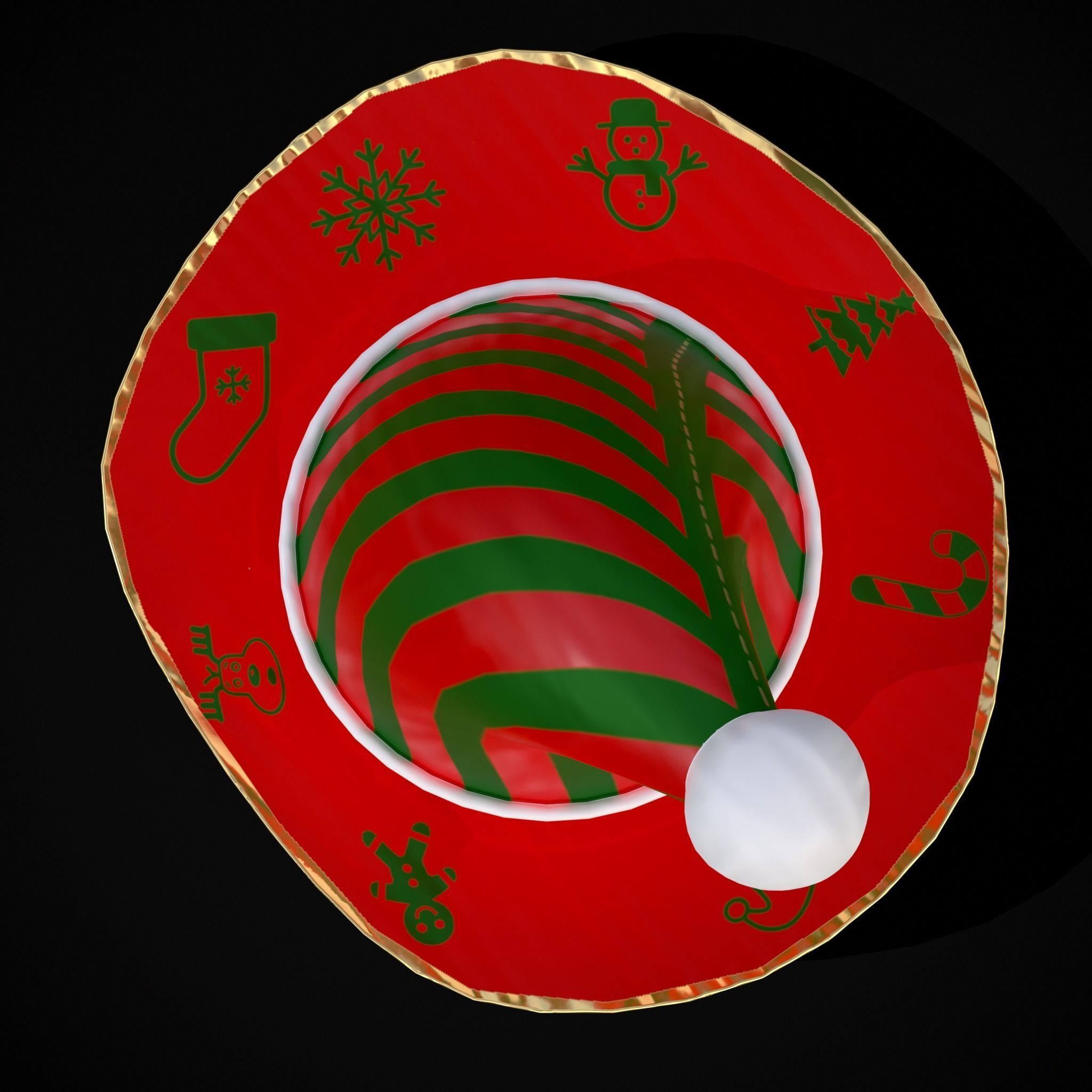 Four Mini Fondant Christmas Cakes Low-poly 3D model_29
