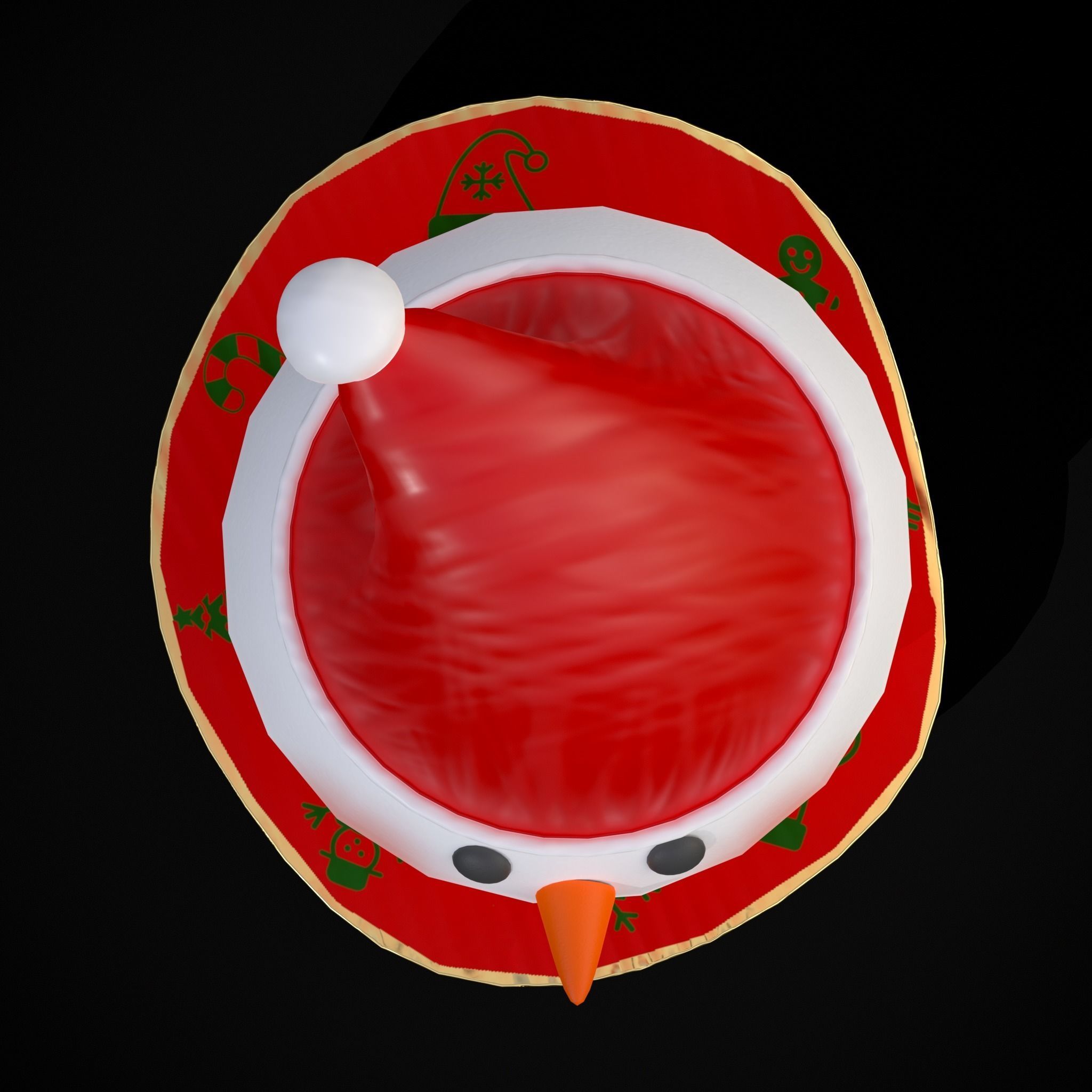 Four Mini Fondant Christmas Cakes Low-poly 3D model_21
