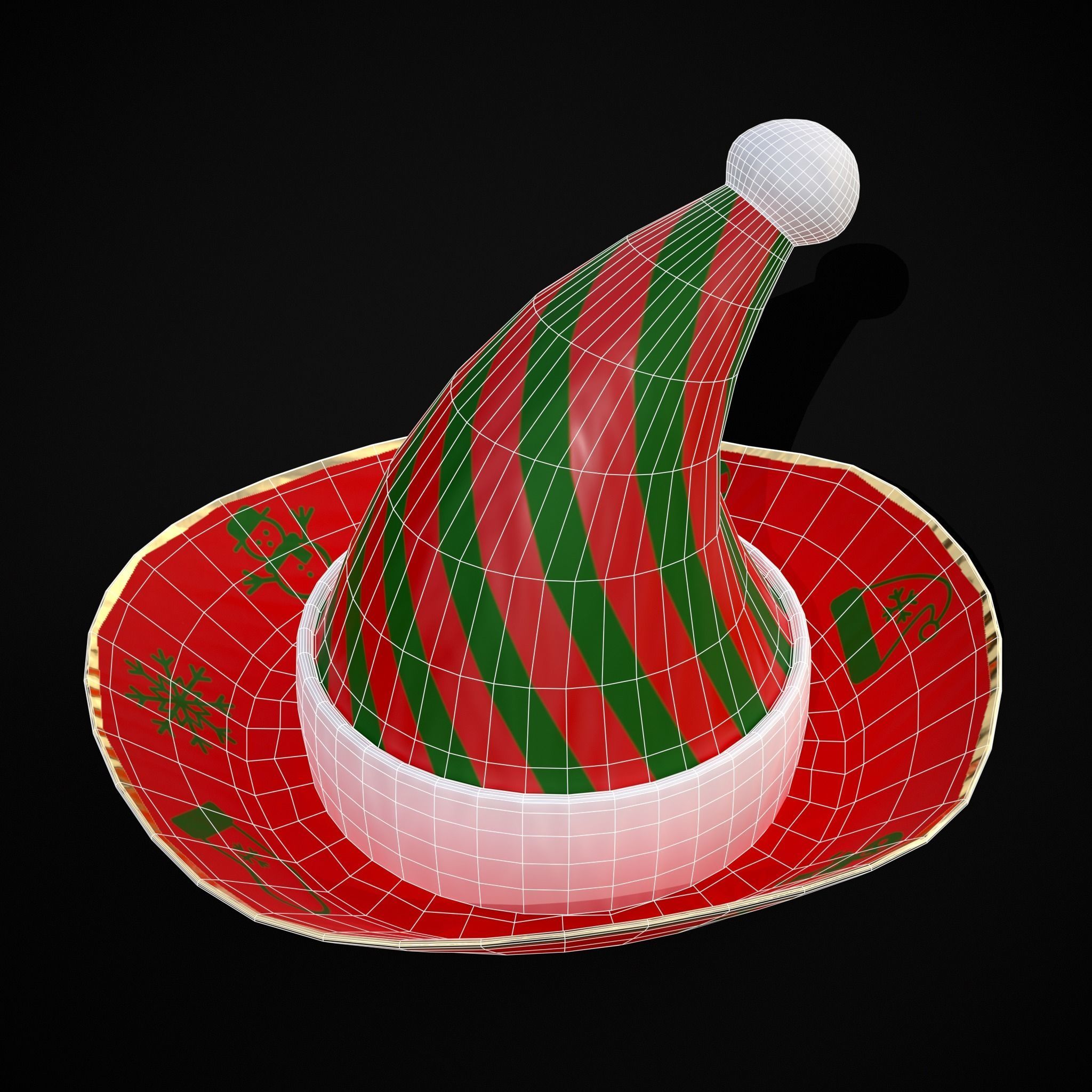 Four Mini Fondant Christmas Cakes Low-poly 3D model_24