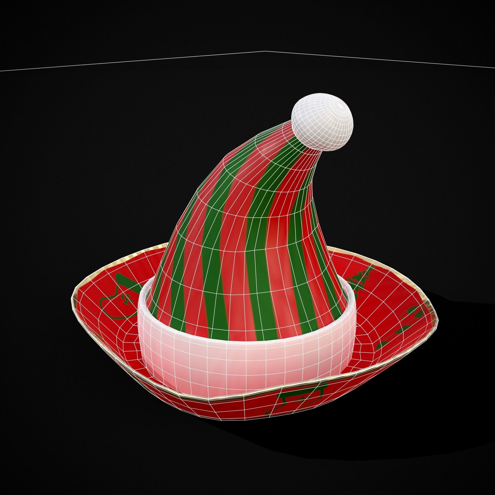 Four Mini Fondant Christmas Cakes Low-poly 3D model_28