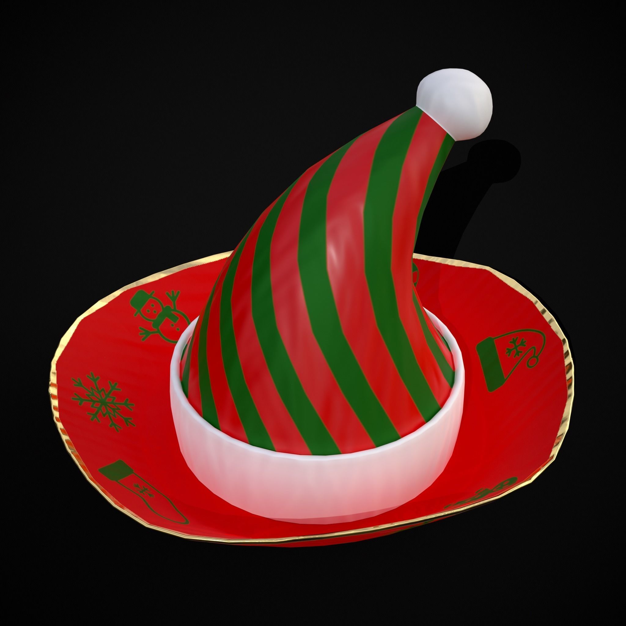 Four Mini Fondant Christmas Cakes Low-poly 3D model_23