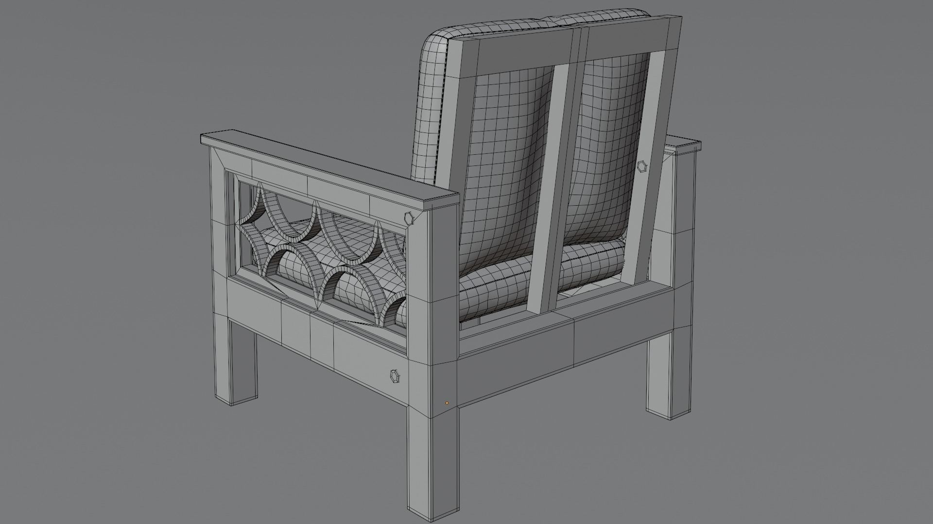 Arm Chair Low-poly 3D model_8