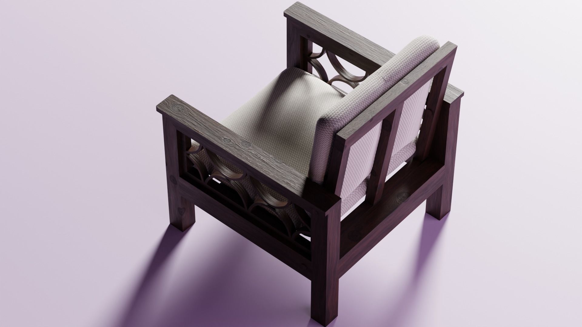 Arm Chair Low-poly 3D model_1