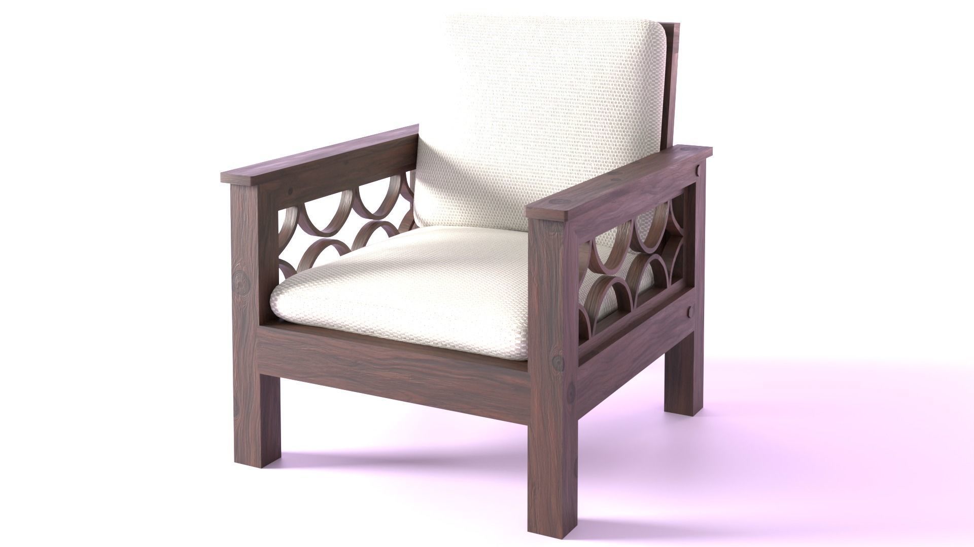 Arm Chair Low-poly 3D model_6