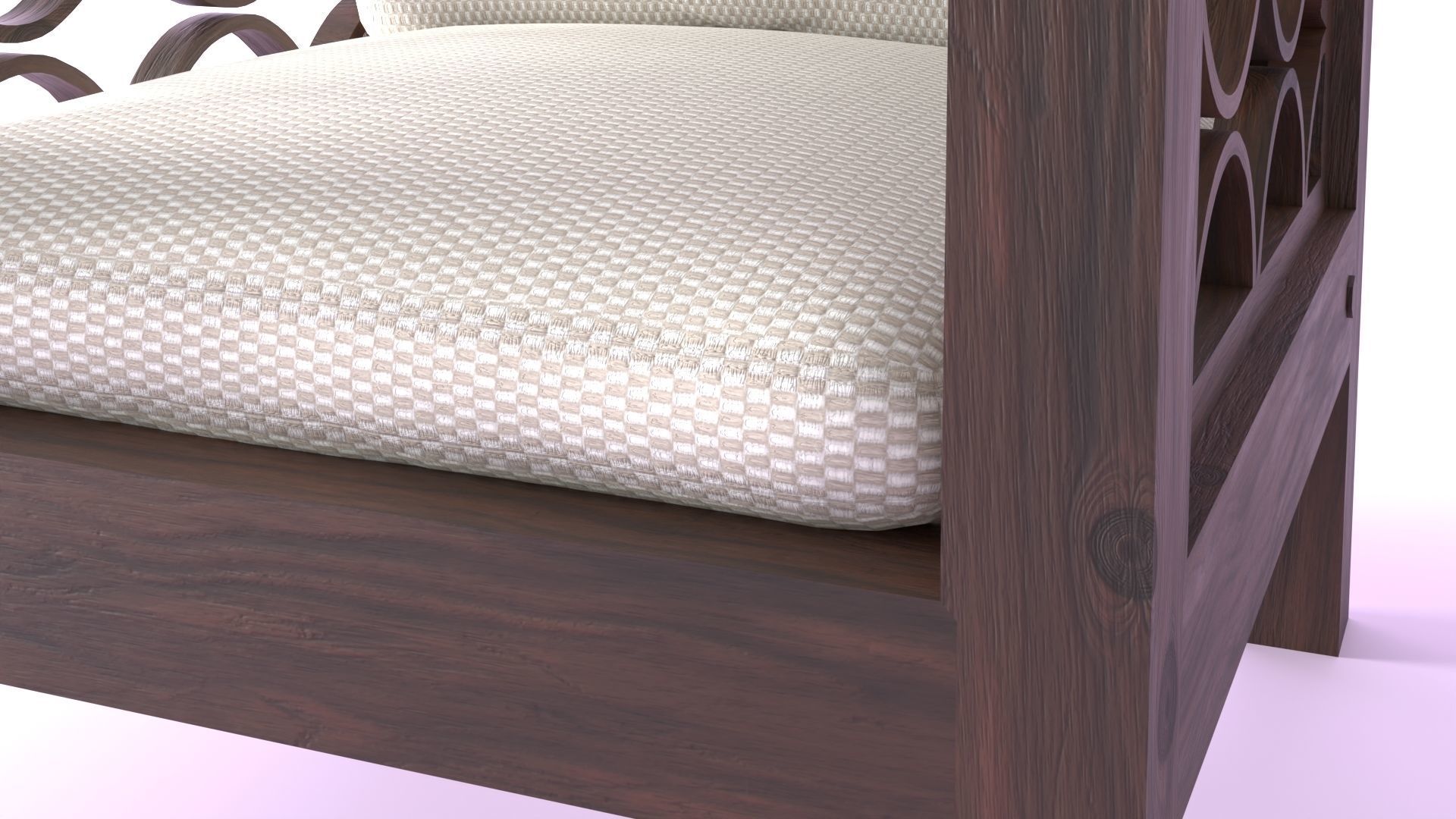 Arm Chair Low-poly 3D model_4