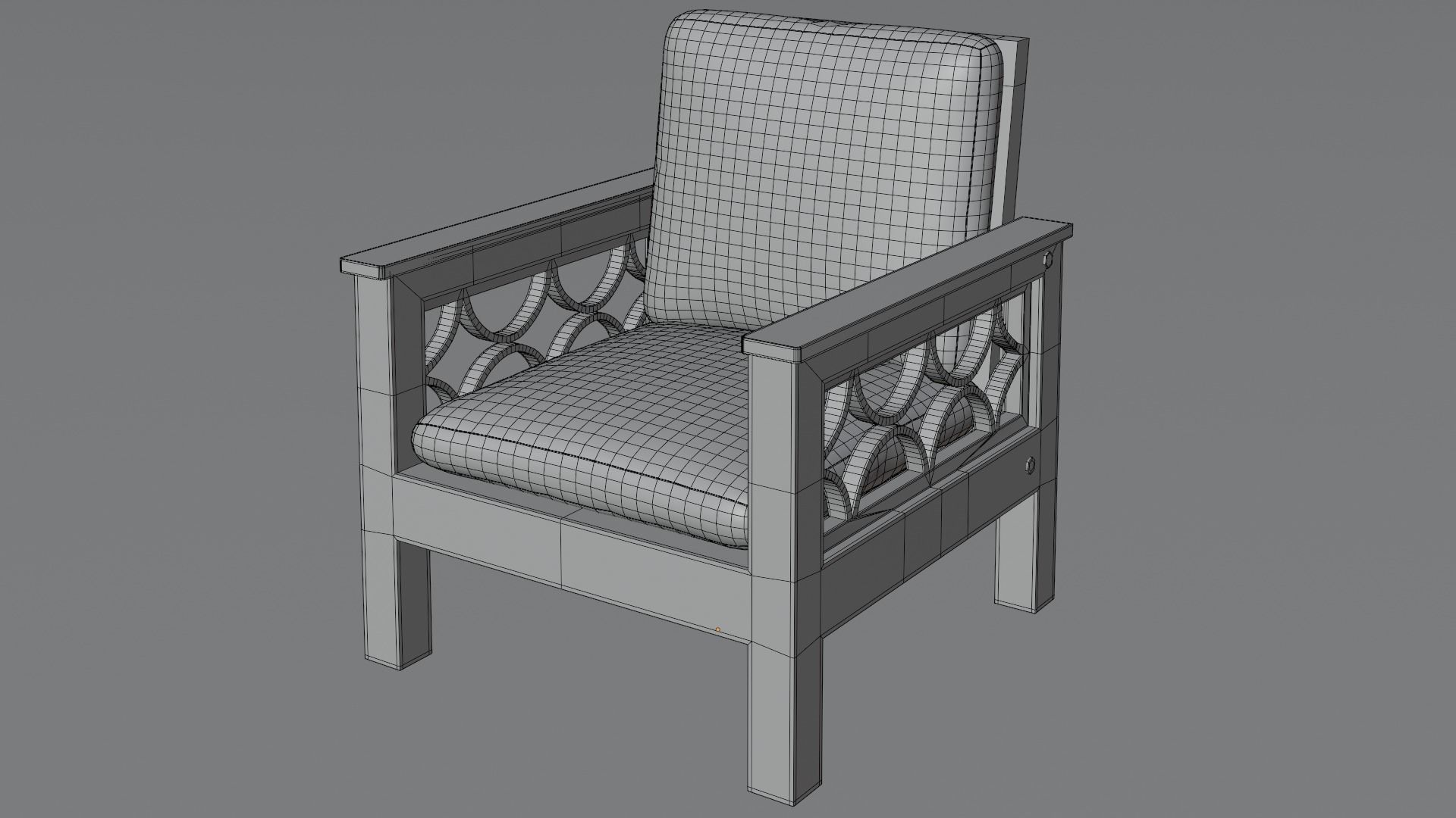 Arm Chair Low-poly 3D model_7