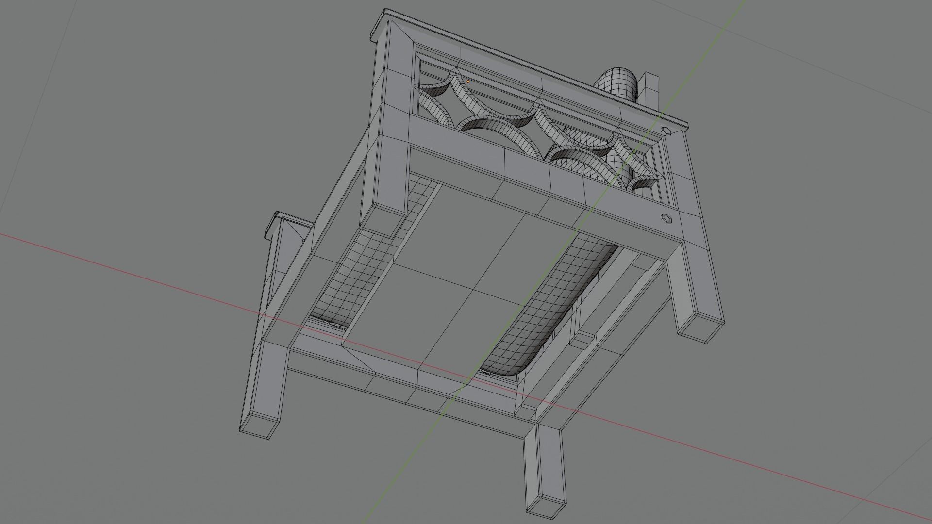 Arm Chair Low-poly 3D model_11