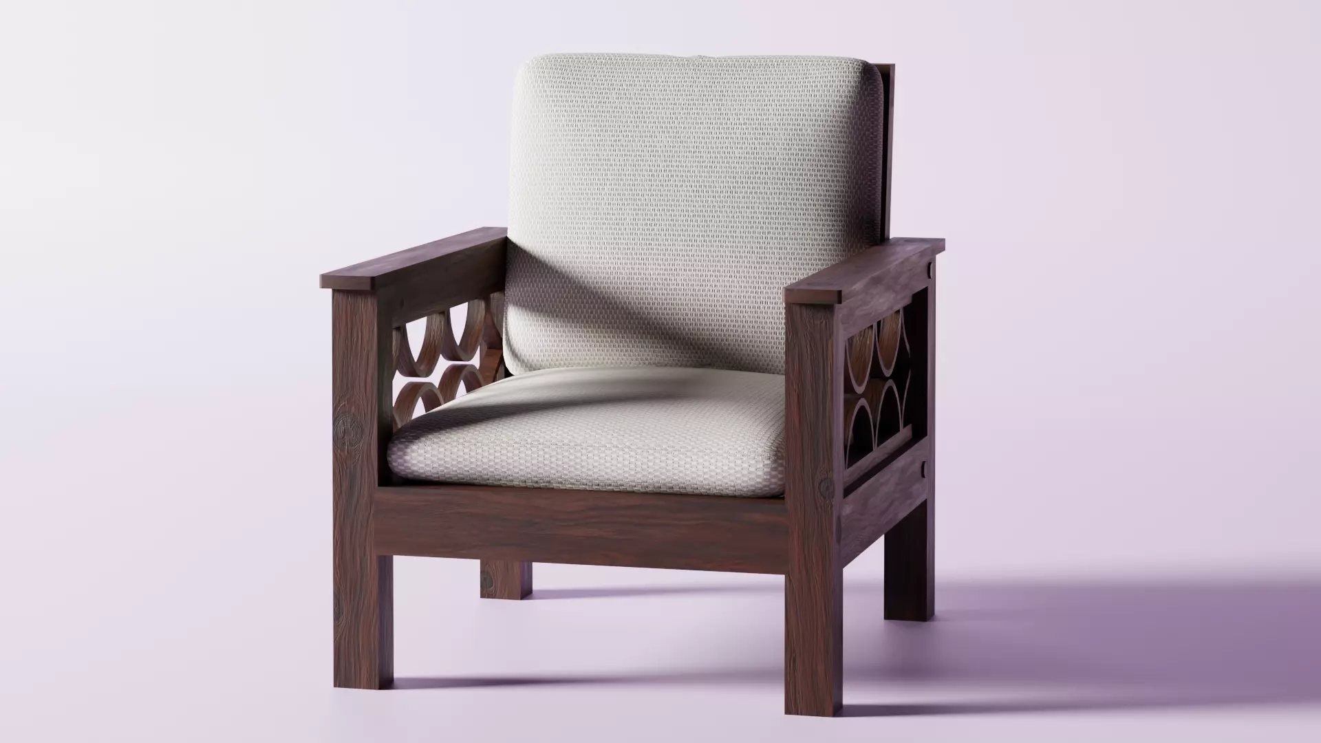 Arm Chair Low-poly 3D model_0