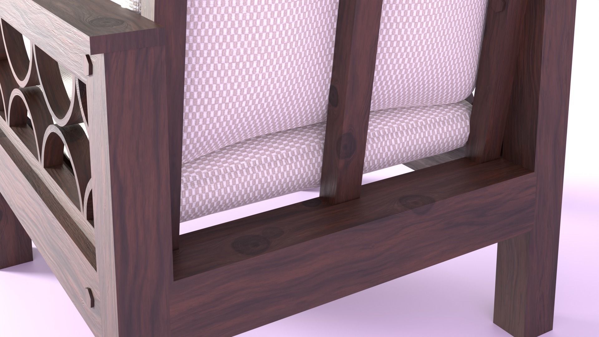 Arm Chair Low-poly 3D model_5