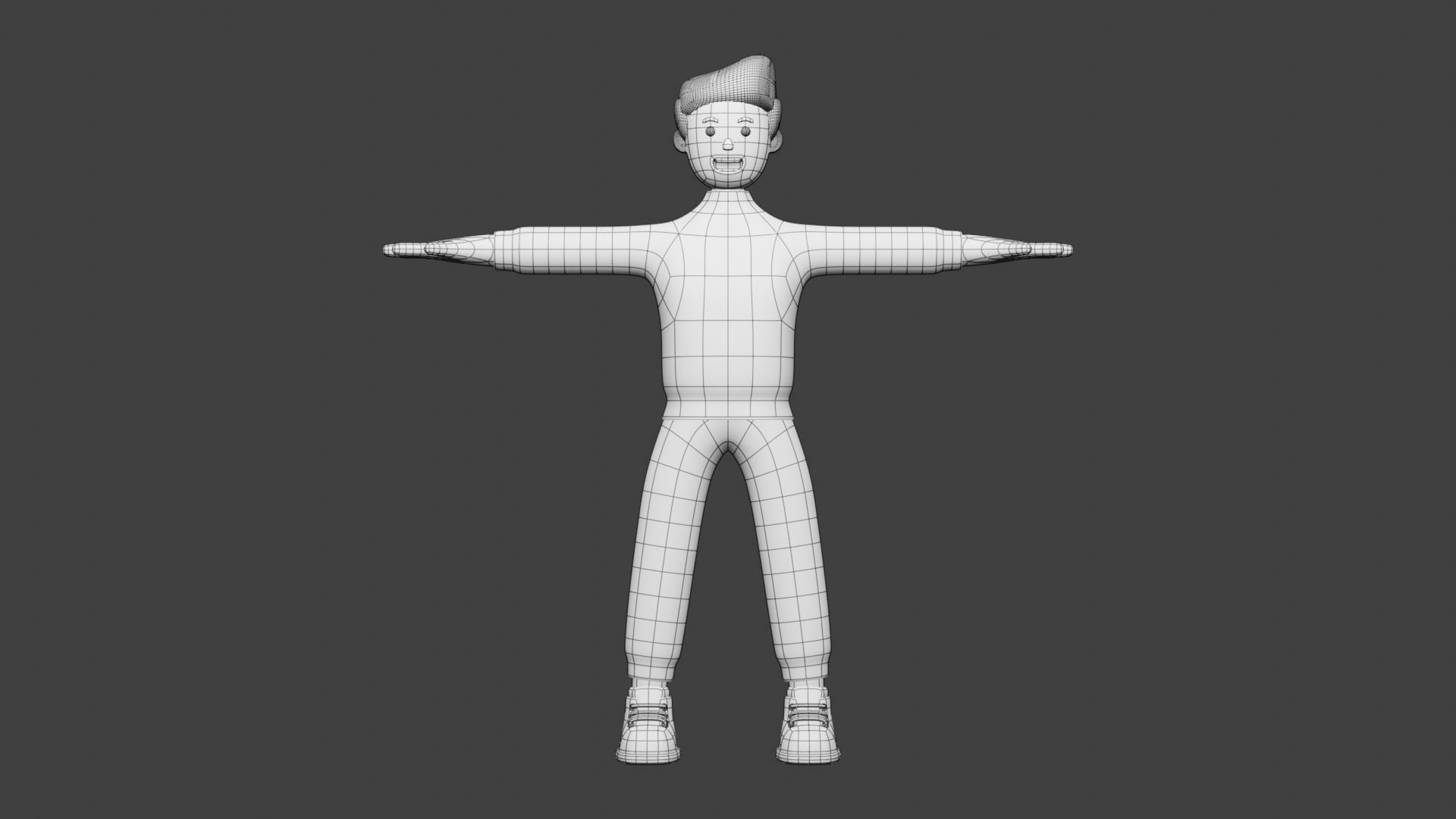 Man Wear Sweater and Sneakers 3D Cartoon Character Style 3D model_5