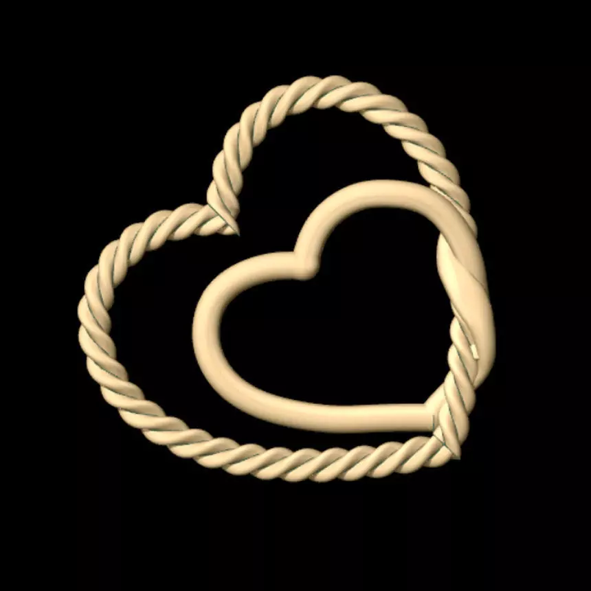 Twisted Heart Pendant Free 3D print model