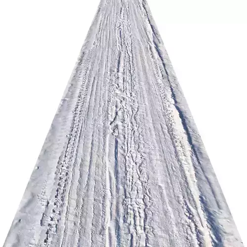 Winter single lane road 04 12 meters 3D model