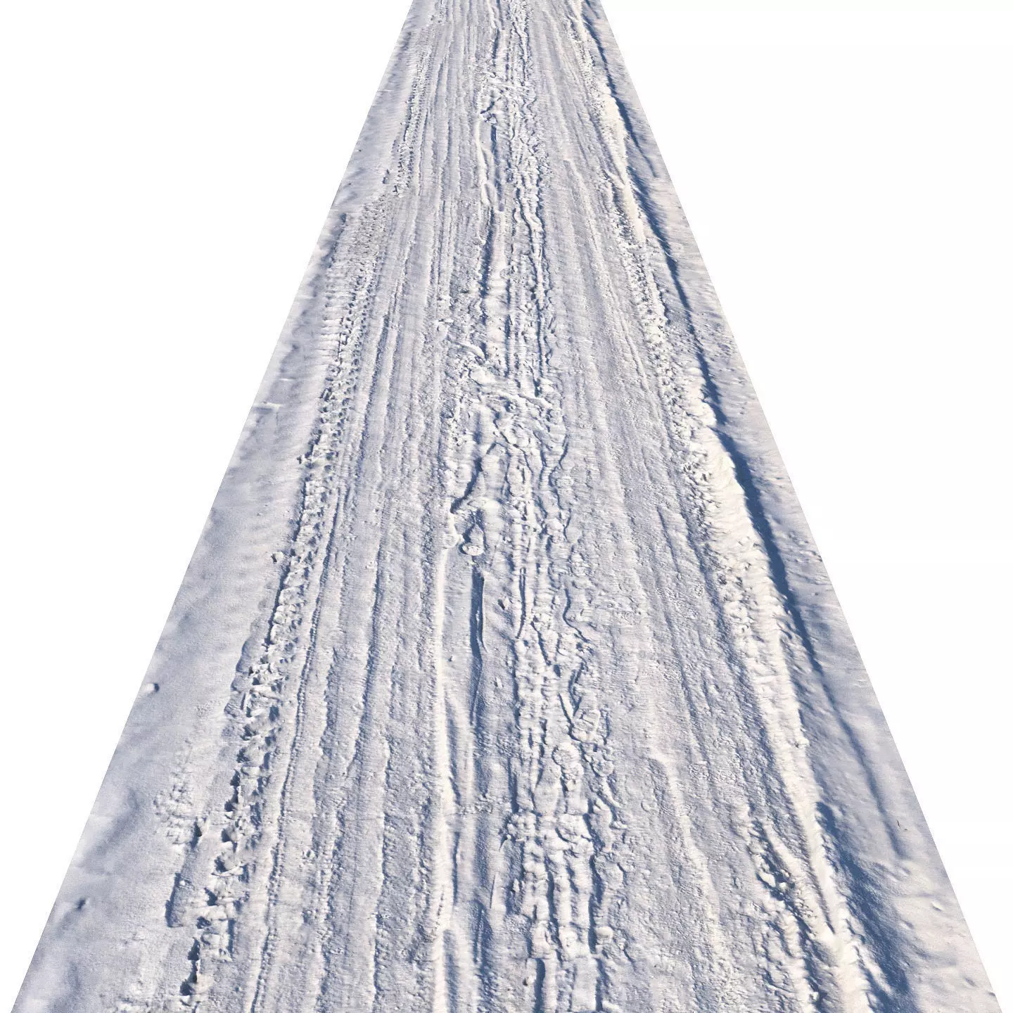 Winter single lane road 04 12 meters 3D model_0