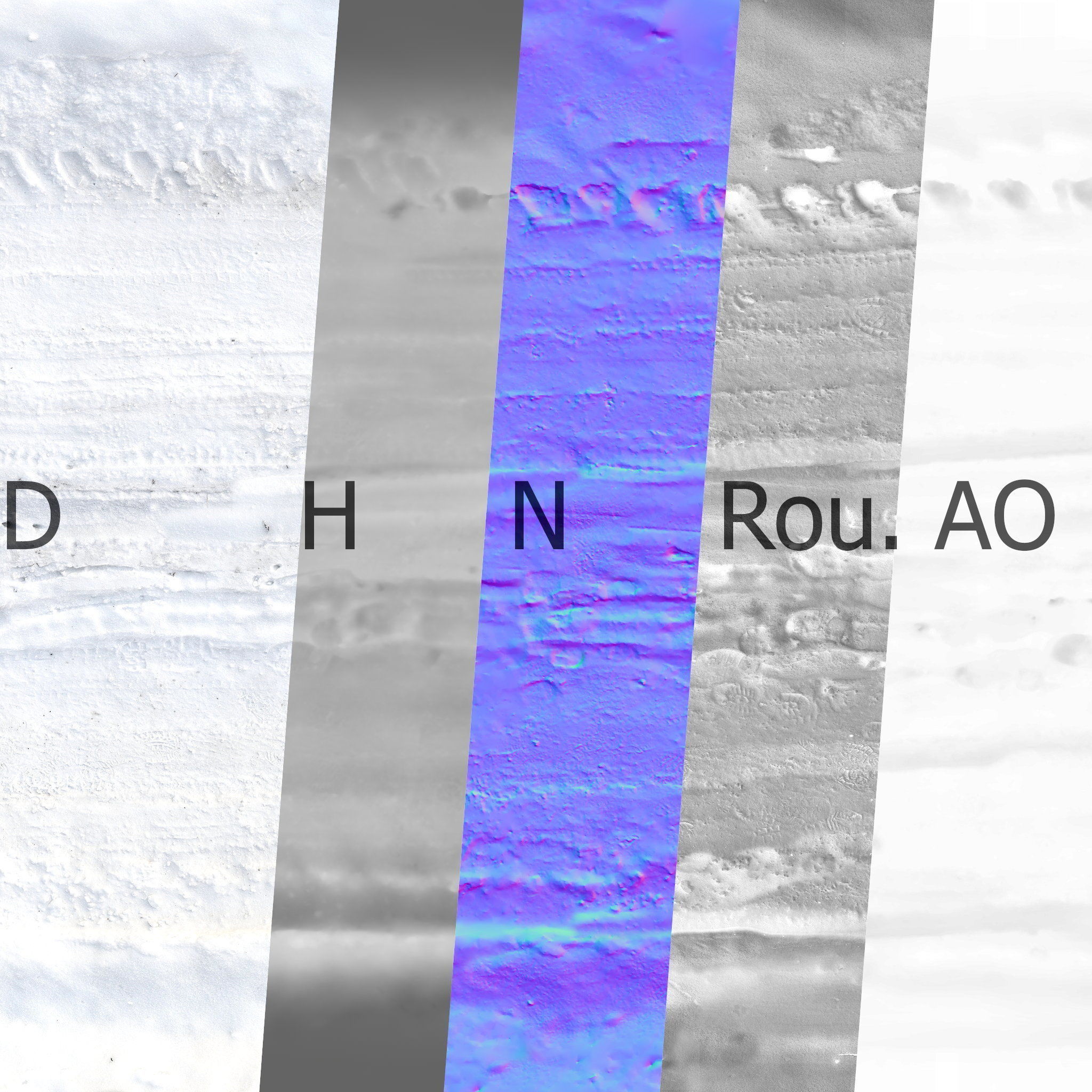 Winter single lane road 04 12 meters 3D model_8