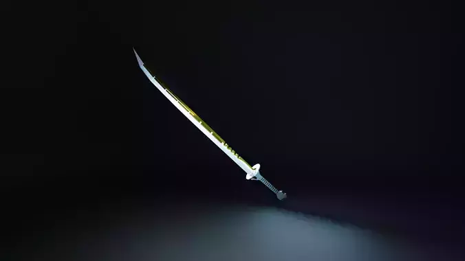 Sci-Fi Katana Sword Low-poly PBR