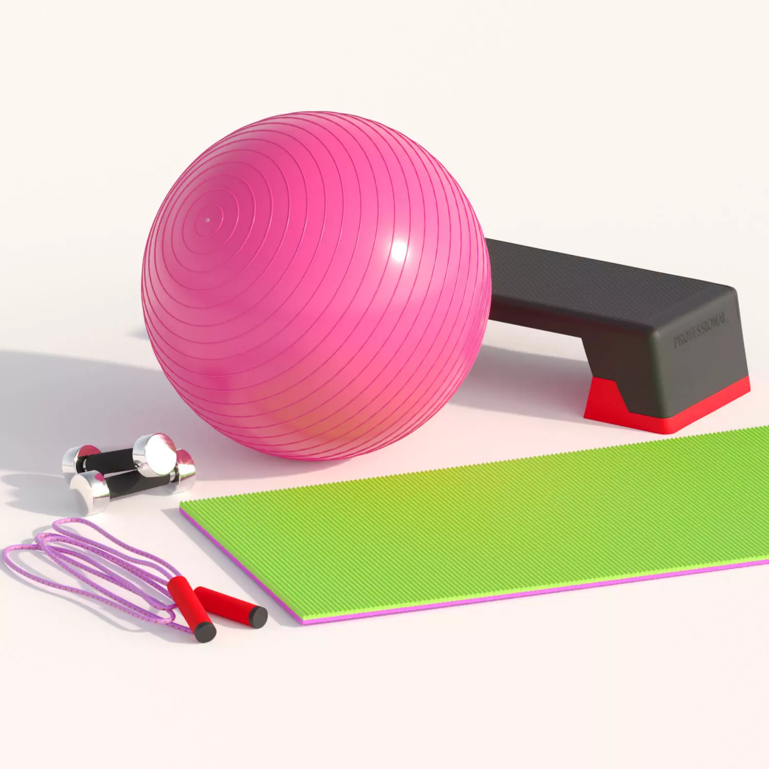 Aerobics training set 3D model