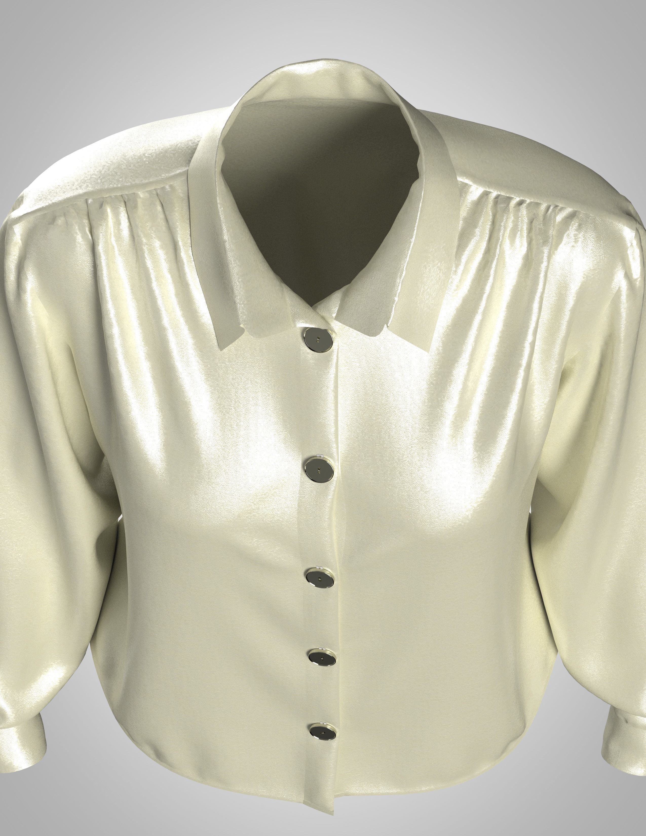 shirt female yoke 3D model_4