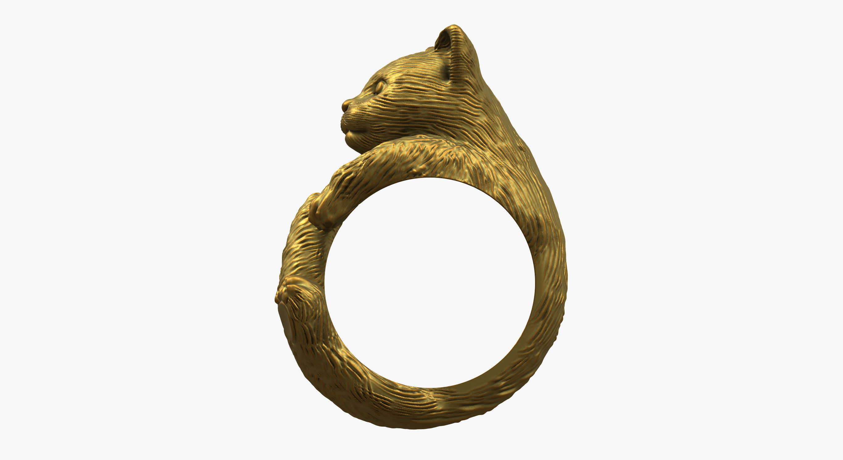 Cat Ring  9 Different ring sizes 3D print model_3