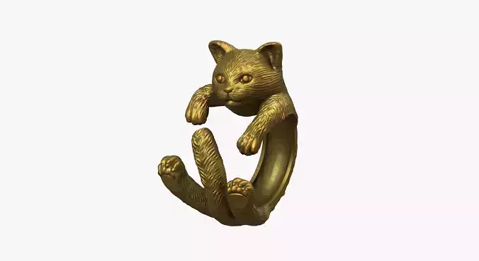 Cat Ring  9 Different ring sizes 3D print model