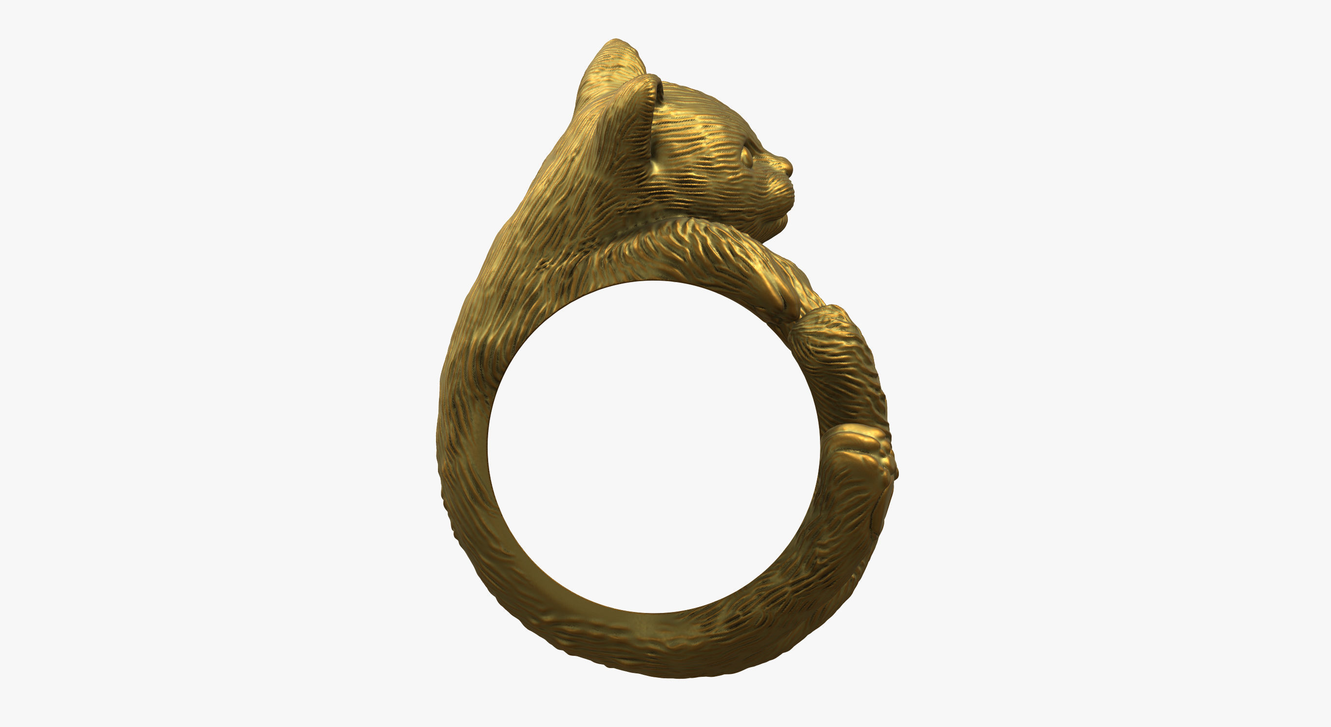 Cat Ring  9 Different ring sizes 3D print model_5