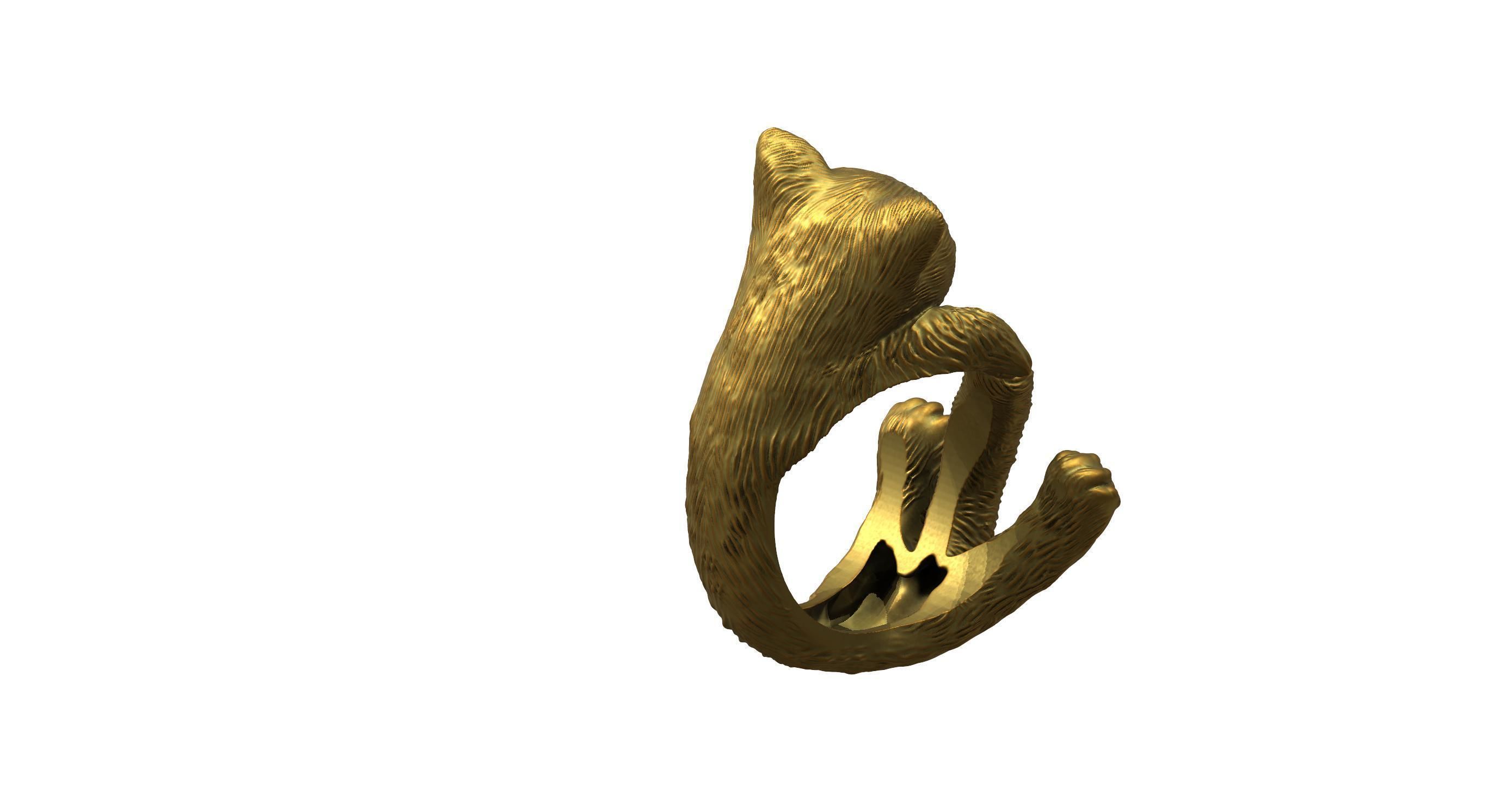 Cat Ring  9 Different ring sizes 3D print model_47