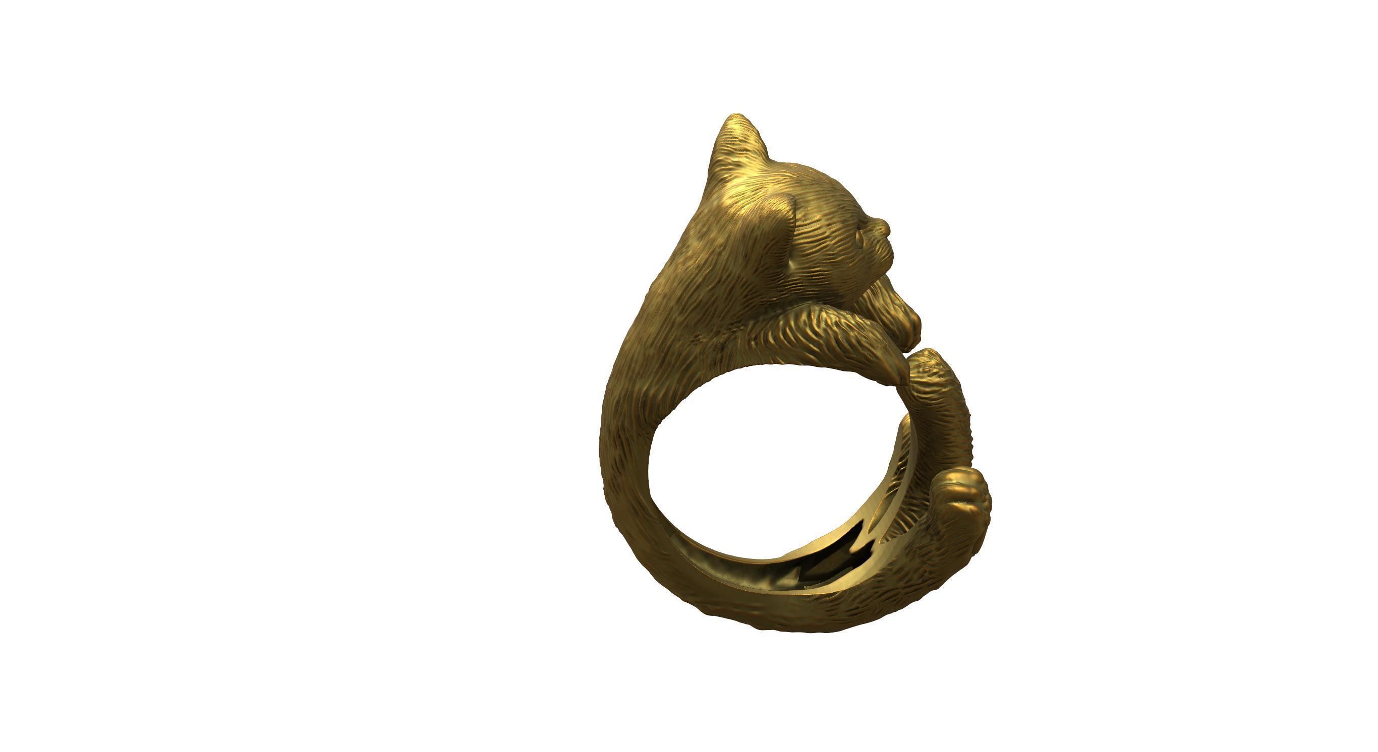 Cat Ring  9 Different ring sizes 3D print model_62