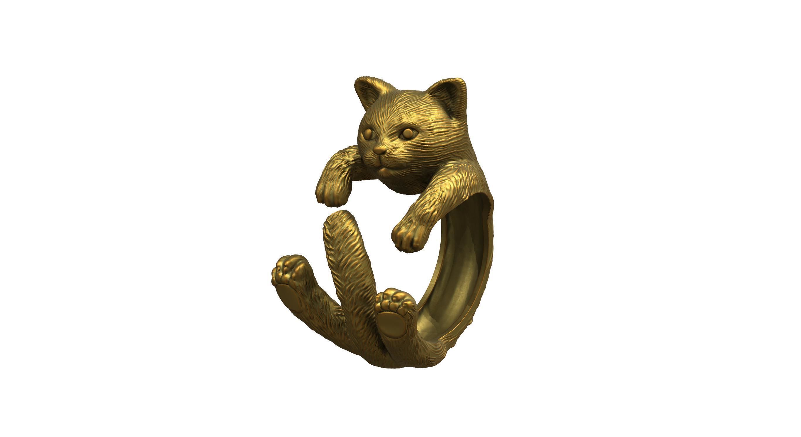 Cat Ring  9 Different ring sizes 3D print model_16