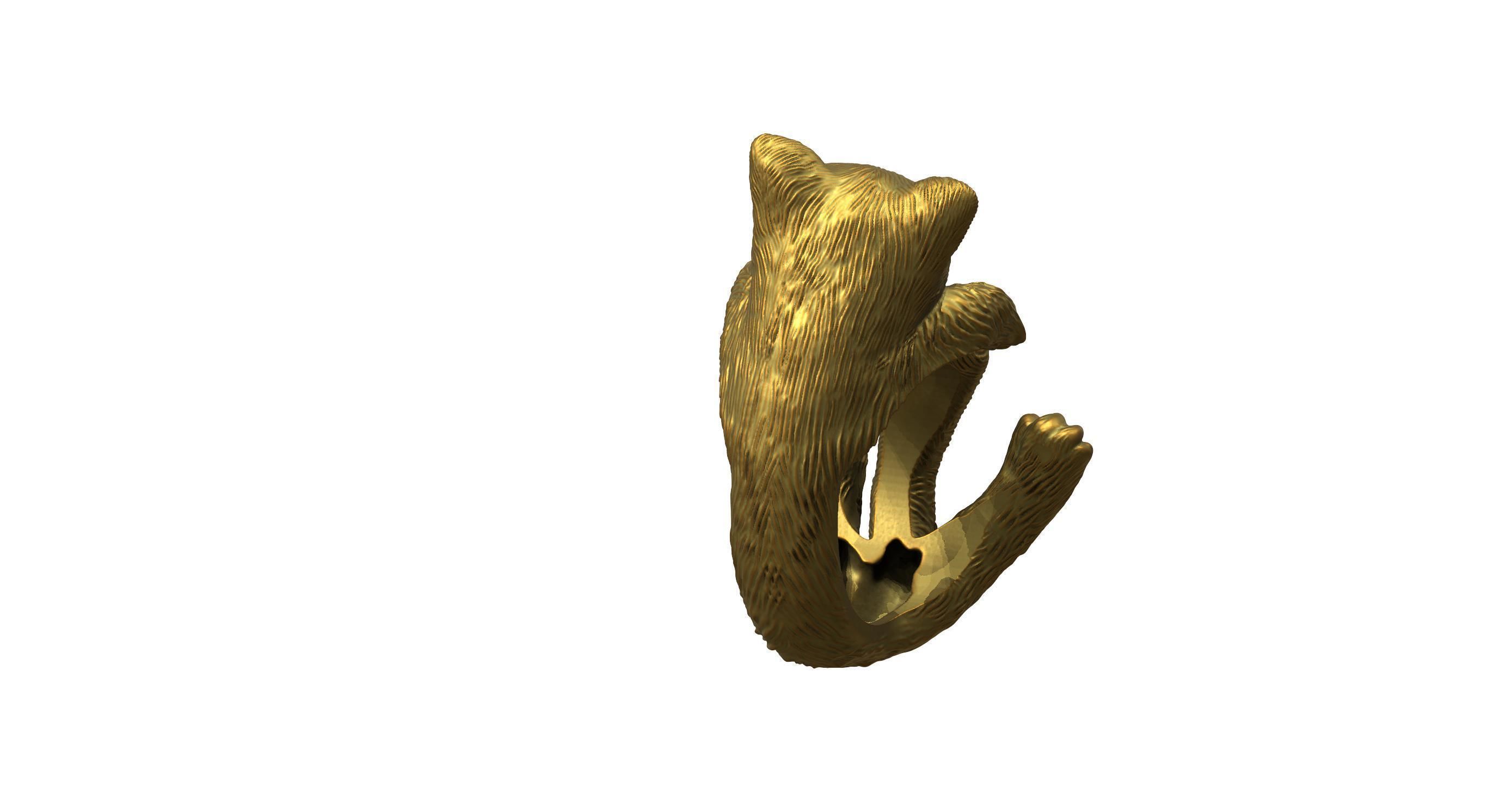 Cat Ring  9 Different ring sizes 3D print model_45