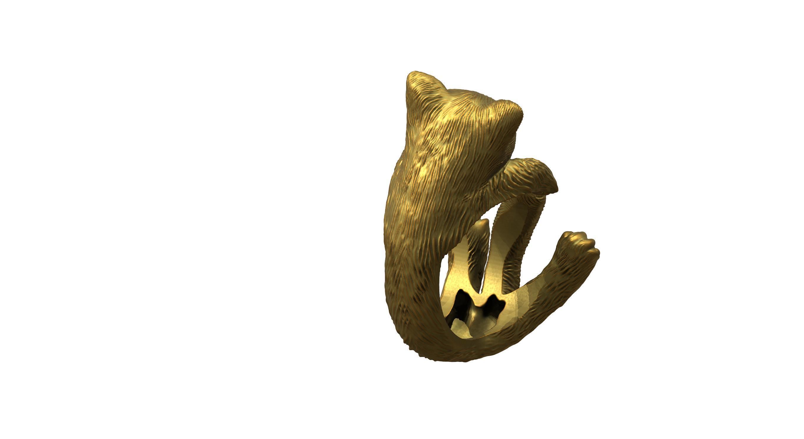 Cat Ring  9 Different ring sizes 3D print model_48