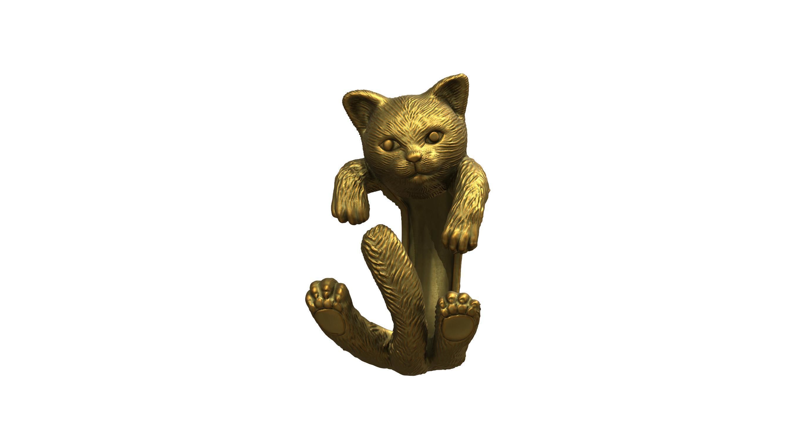 Cat Ring  9 Different ring sizes 3D print model_64