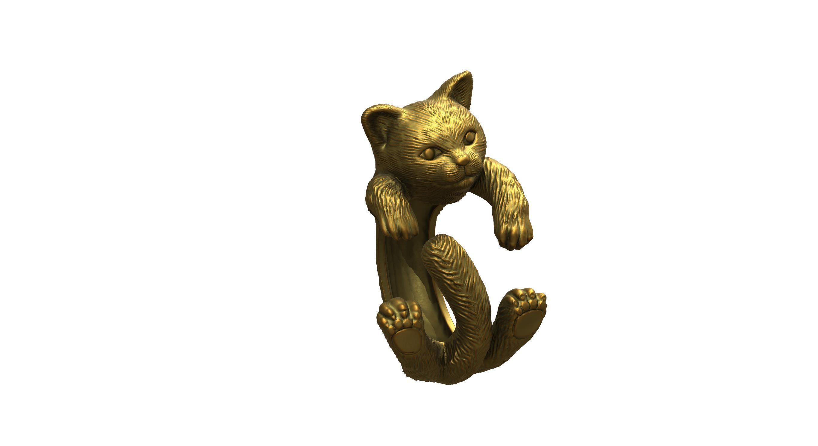 Cat Ring  9 Different ring sizes 3D print model_55