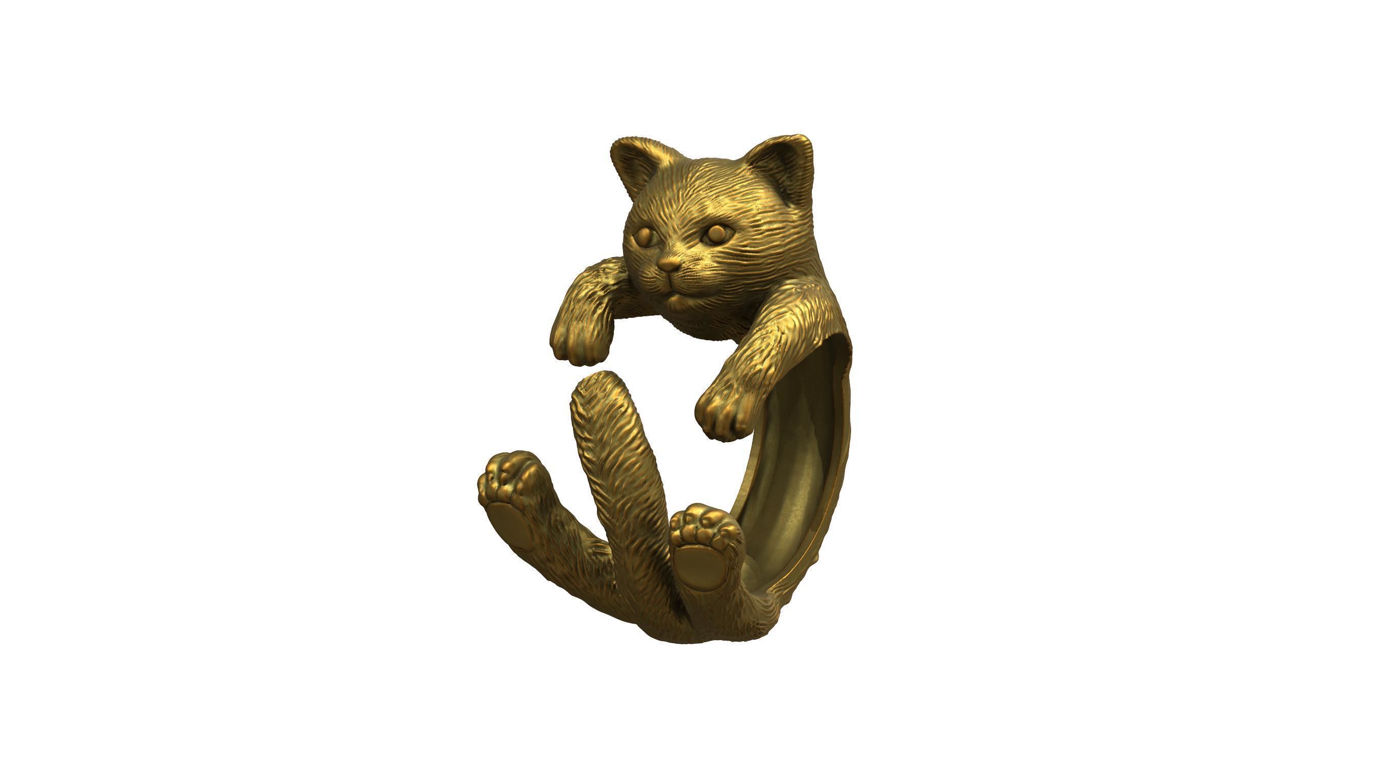 Cat Ring  9 Different ring sizes 3D print model_85
