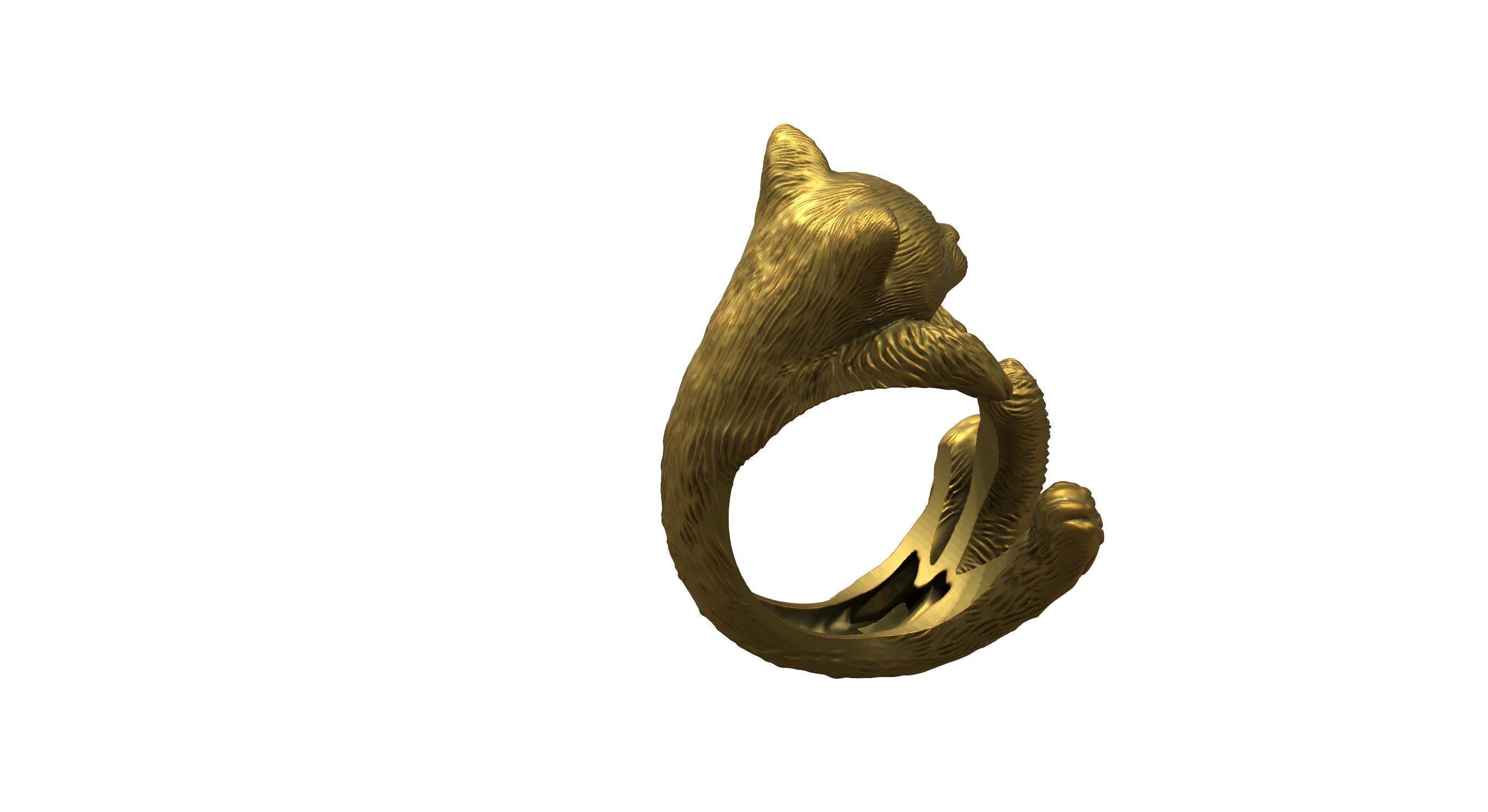 Cat Ring  9 Different ring sizes 3D print model_53