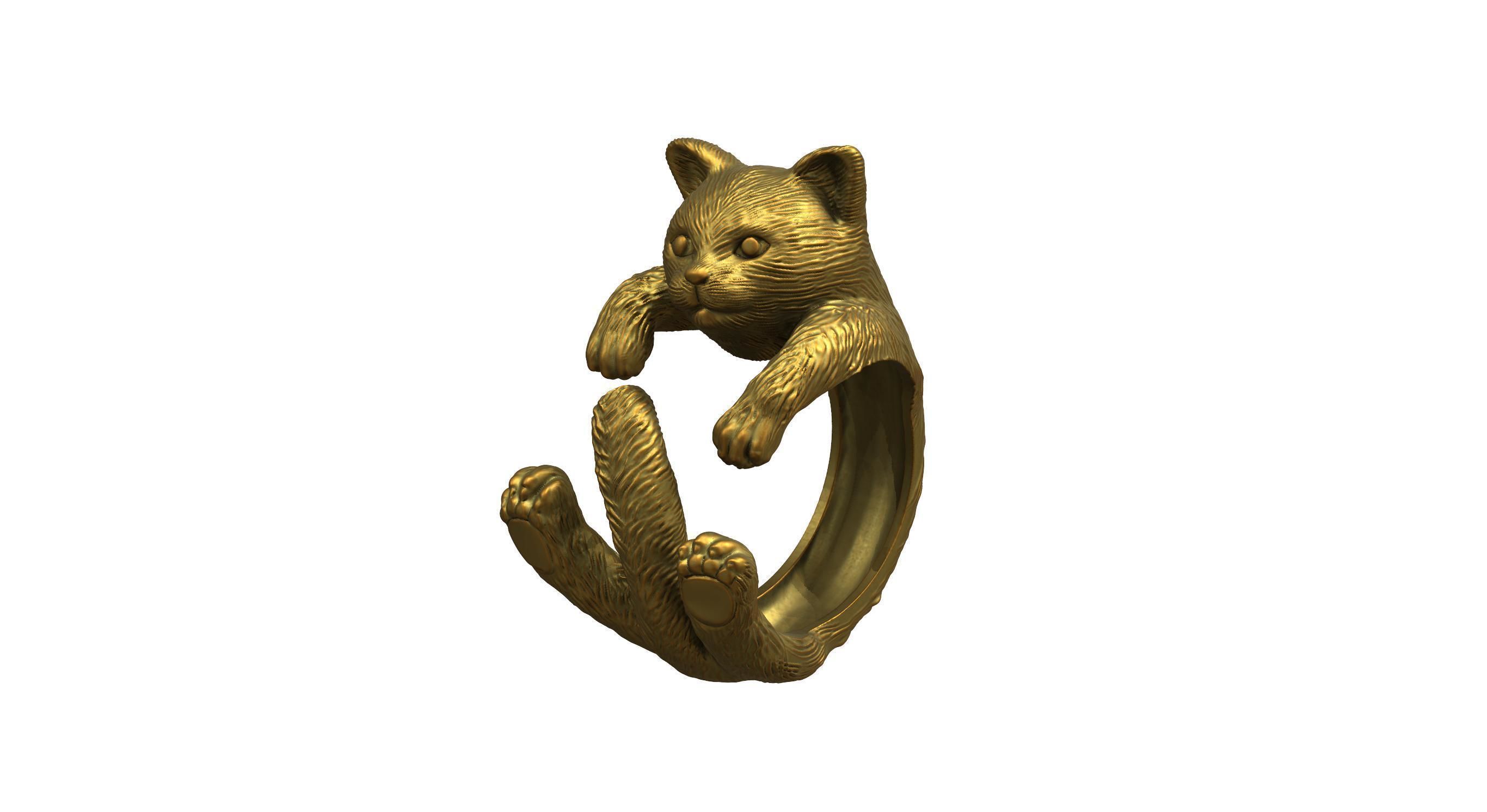 Cat Ring  9 Different ring sizes 3D print model_19