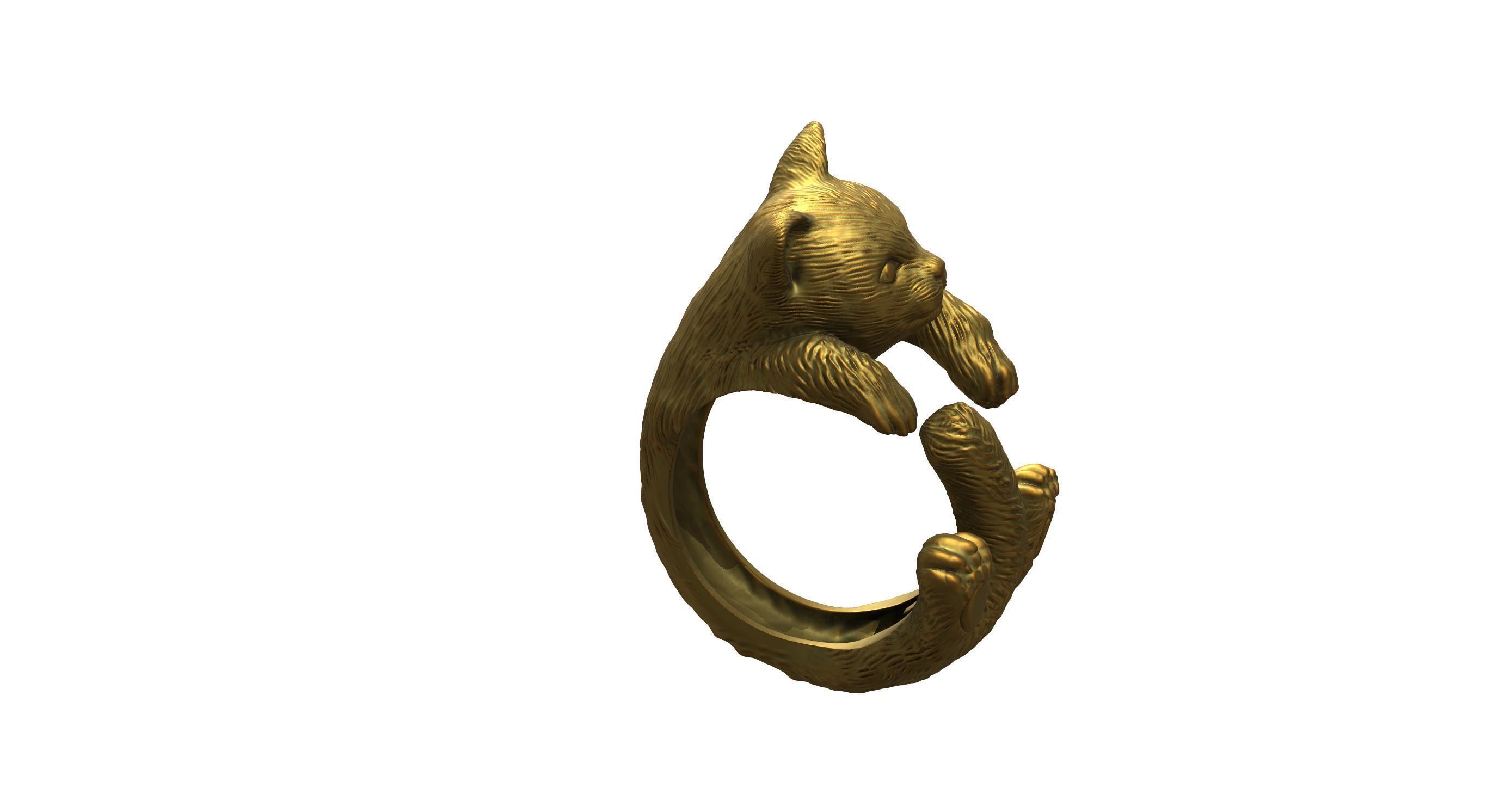 Cat Ring  9 Different ring sizes 3D print model_69