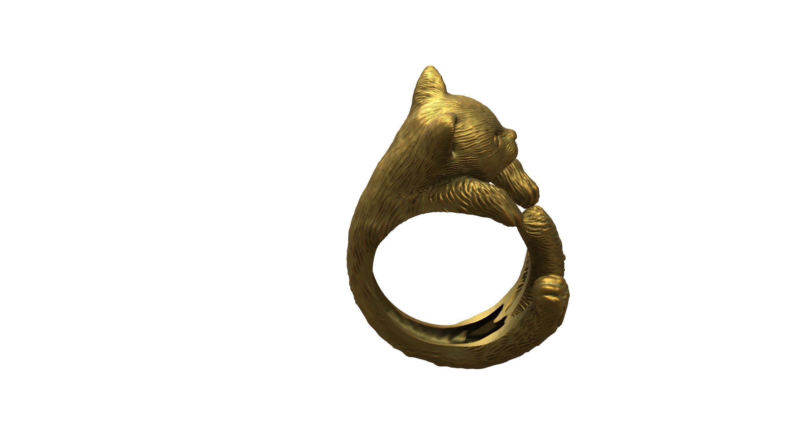 Cat Ring  9 Different ring sizes 3D print model_68