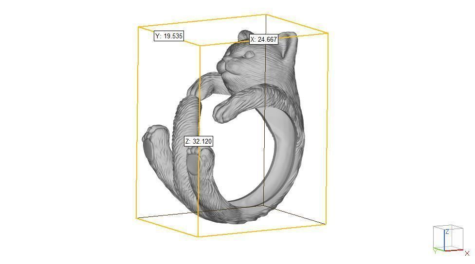 Cat Ring  9 Different ring sizes 3D print model_13