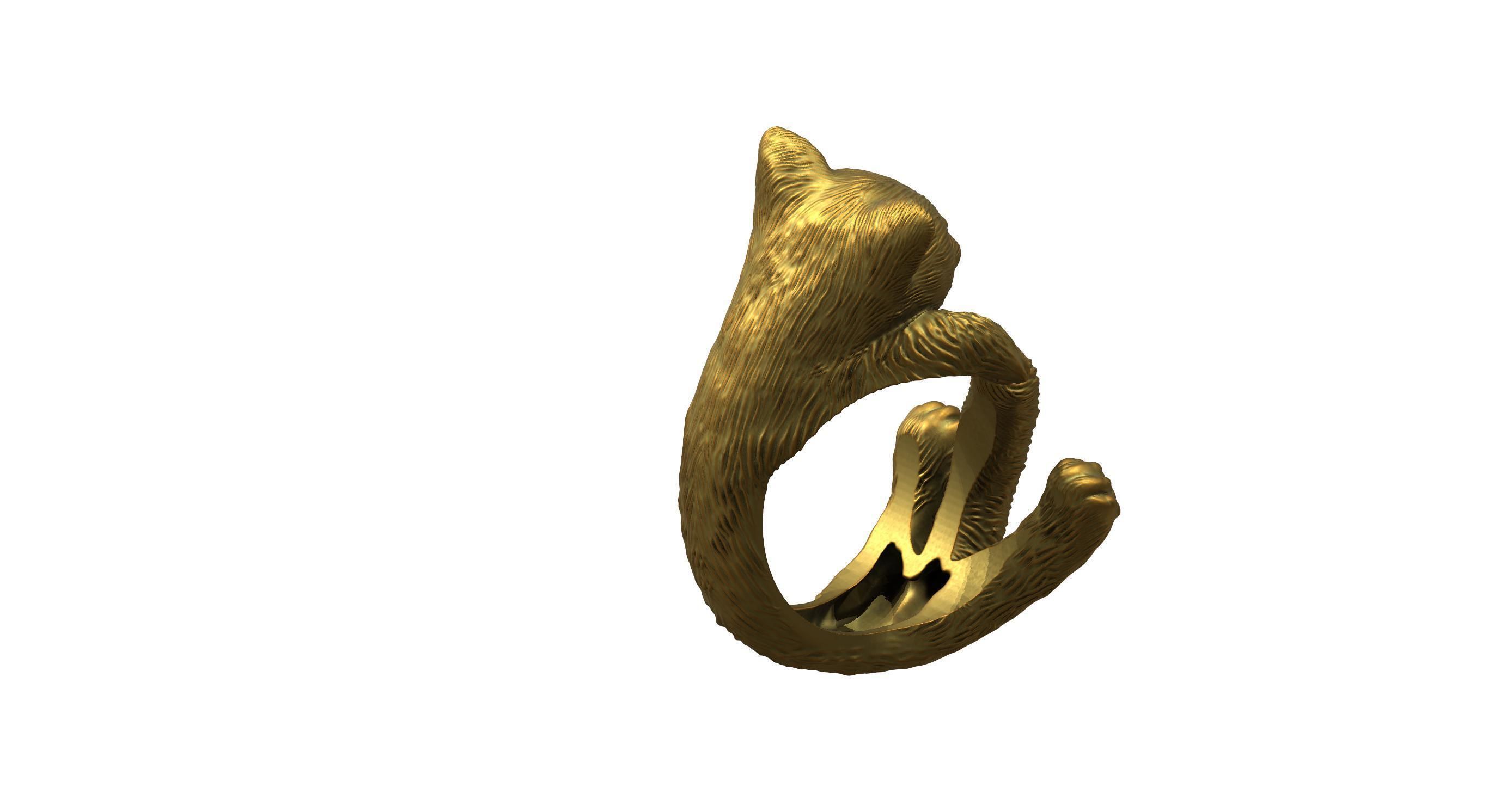 Cat Ring  9 Different ring sizes 3D print model_56