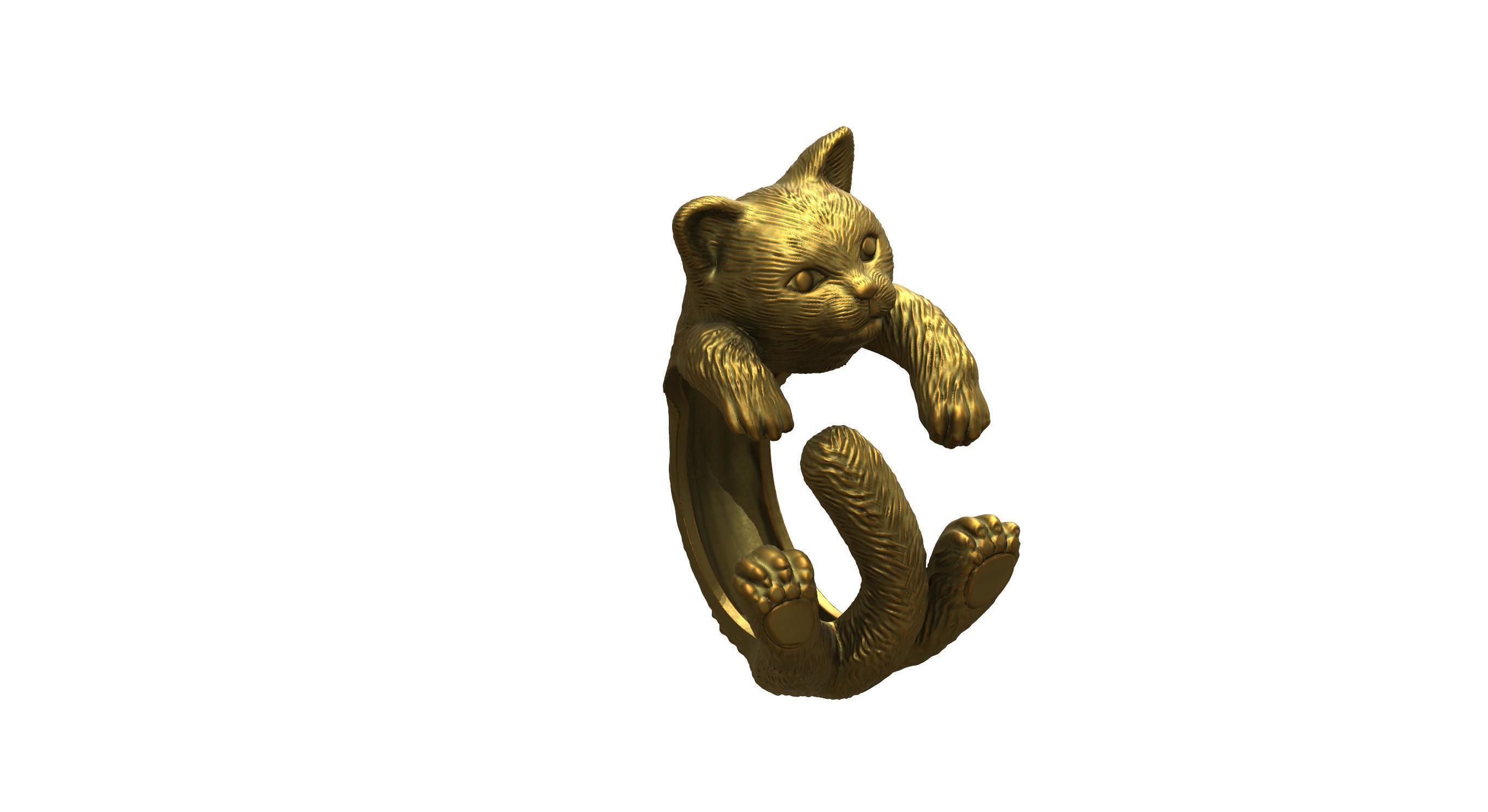 Cat Ring  9 Different ring sizes 3D print model_81