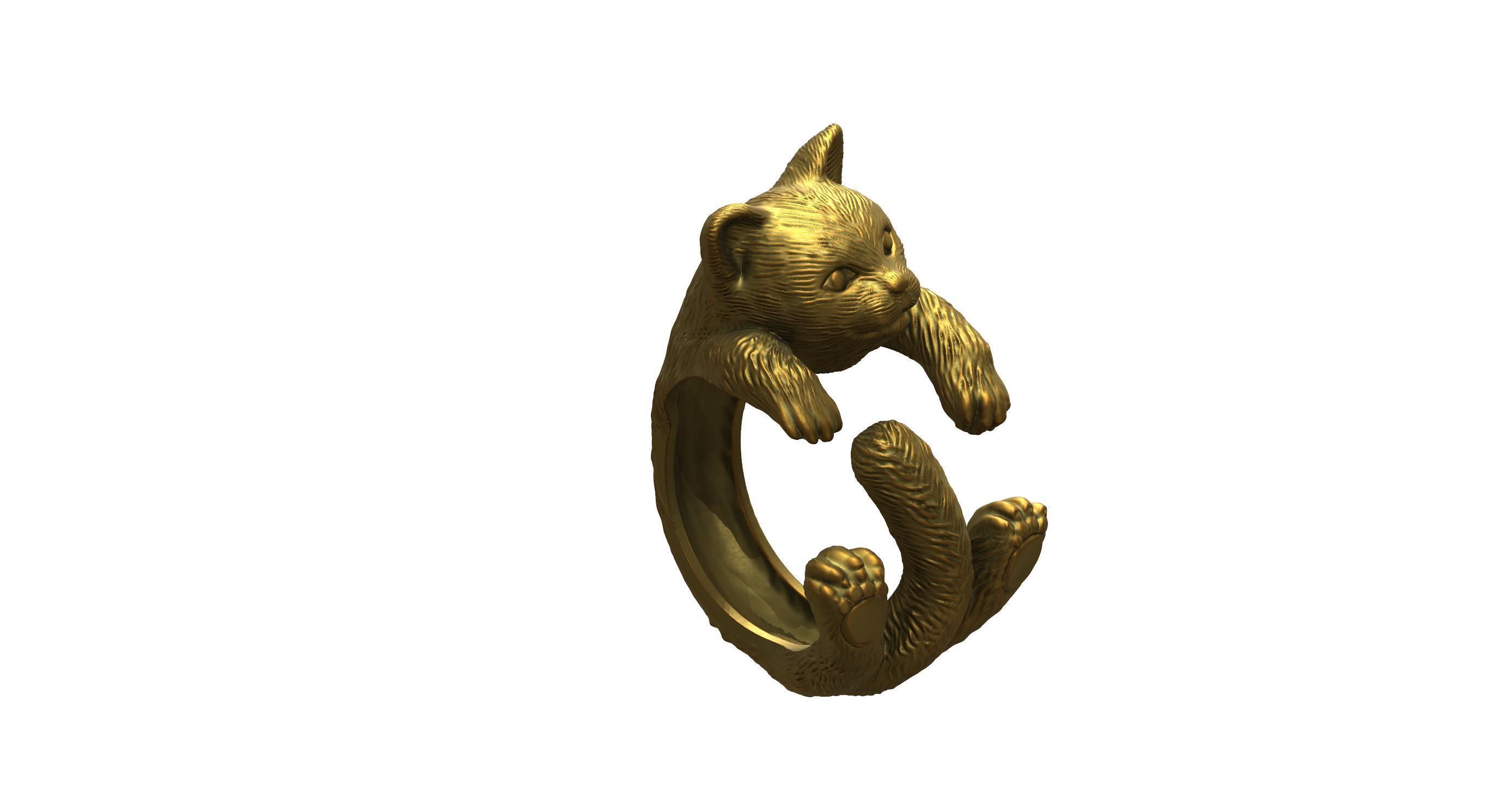 Cat Ring  9 Different ring sizes 3D print model_72