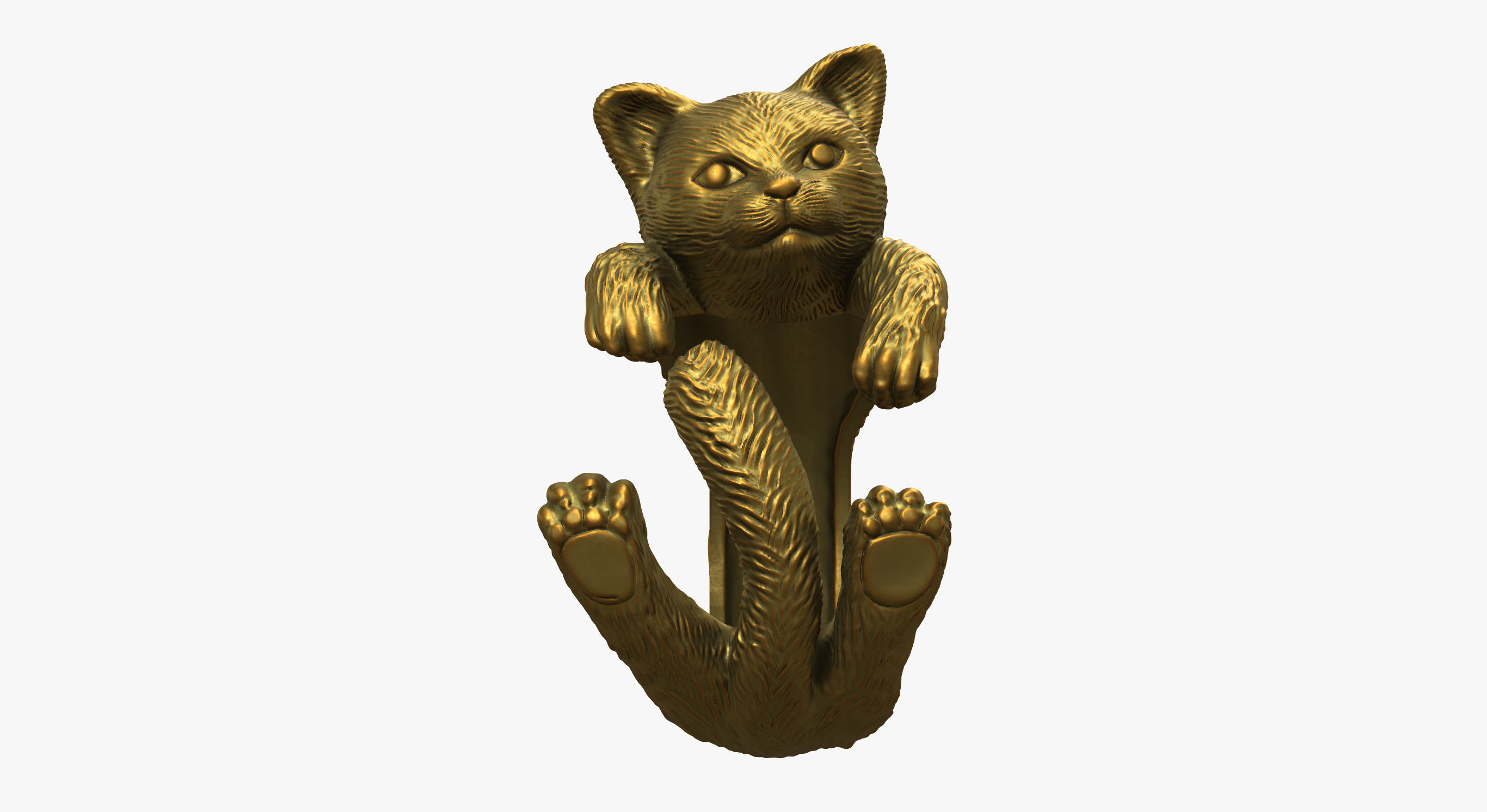 Cat Ring  9 Different ring sizes 3D print model_4