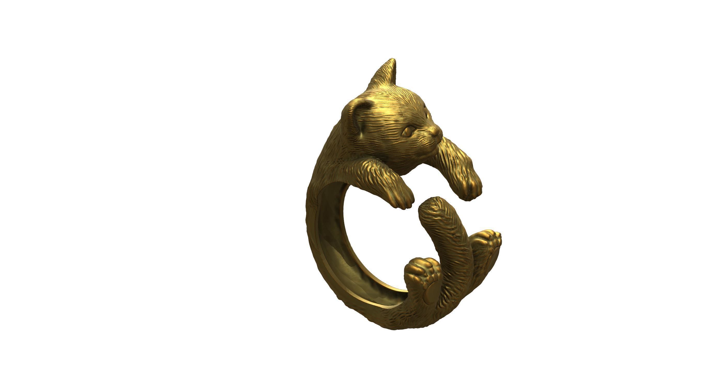 Cat Ring  9 Different ring sizes 3D print model_80