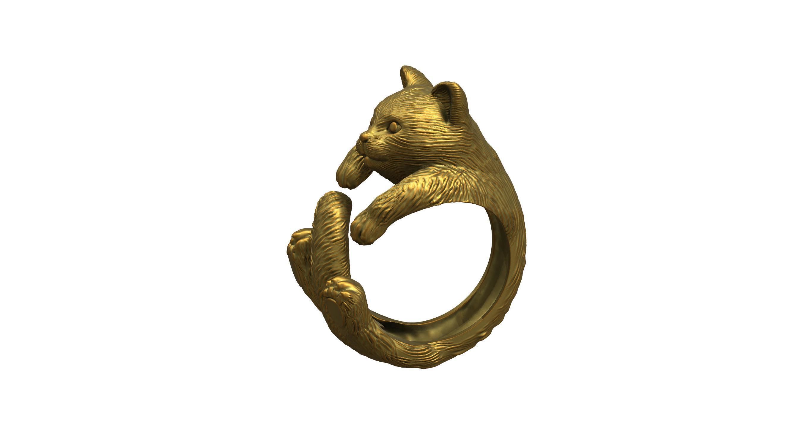 Cat Ring  9 Different ring sizes 3D print model_31