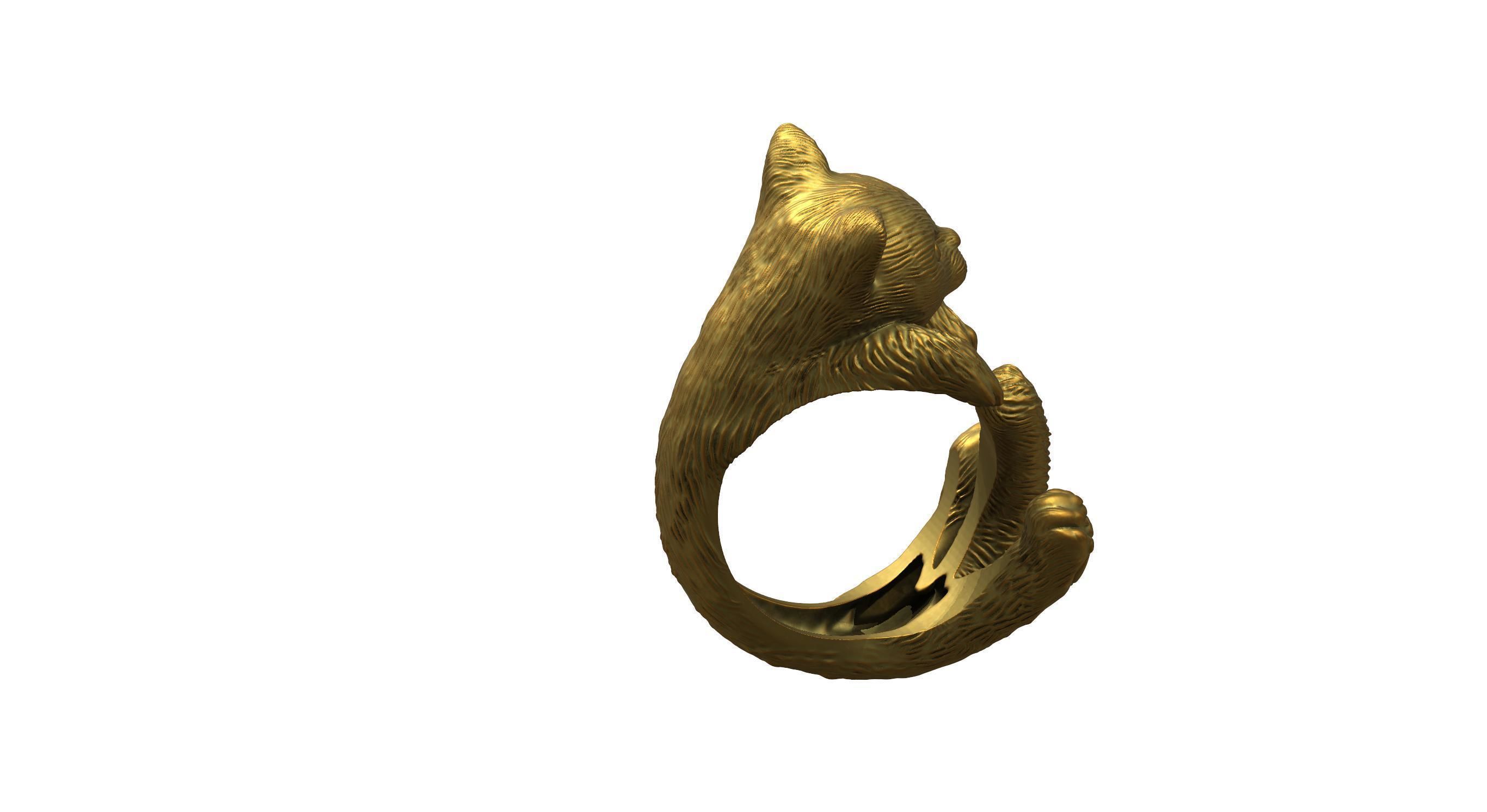 Cat Ring  9 Different ring sizes 3D print model_60