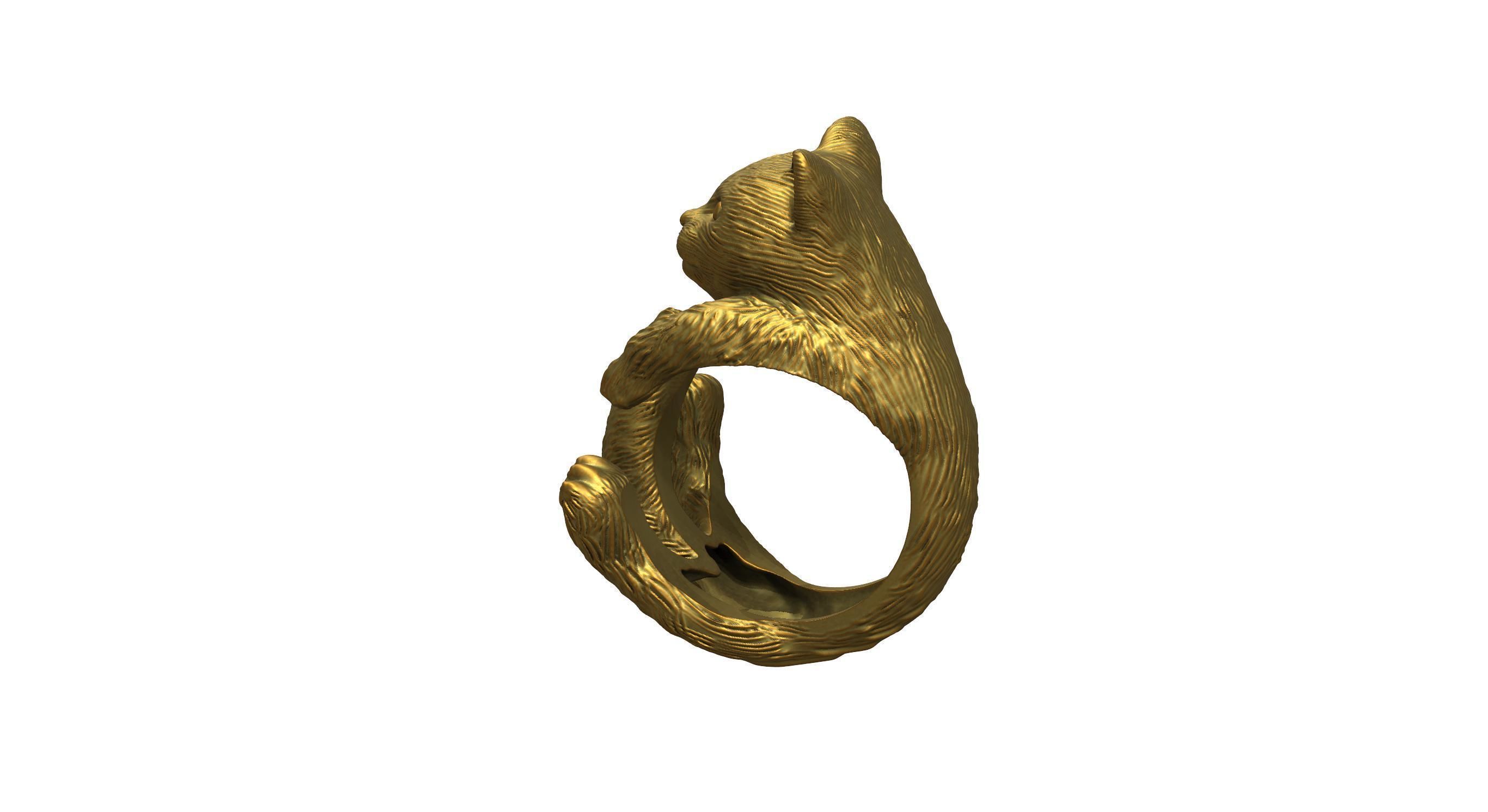Cat Ring  9 Different ring sizes 3D print model_27