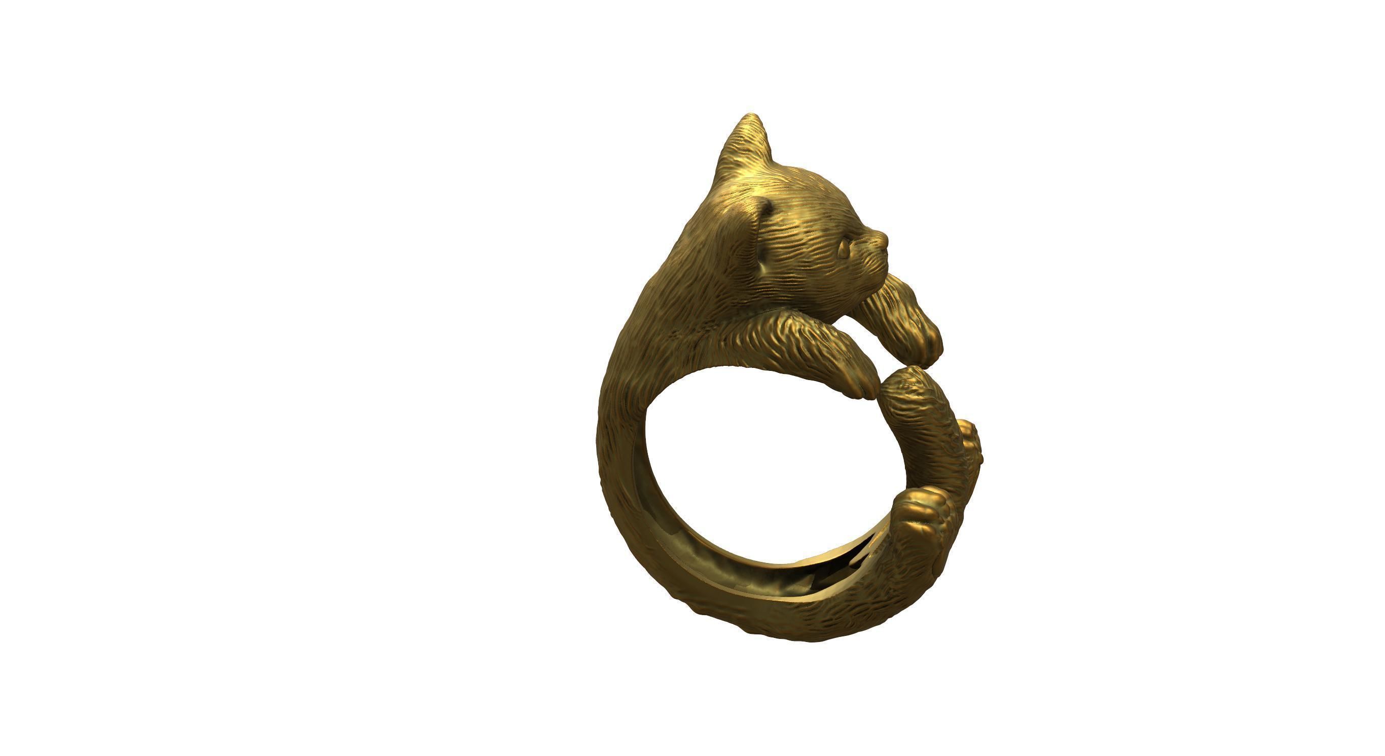 Cat Ring  9 Different ring sizes 3D print model_61